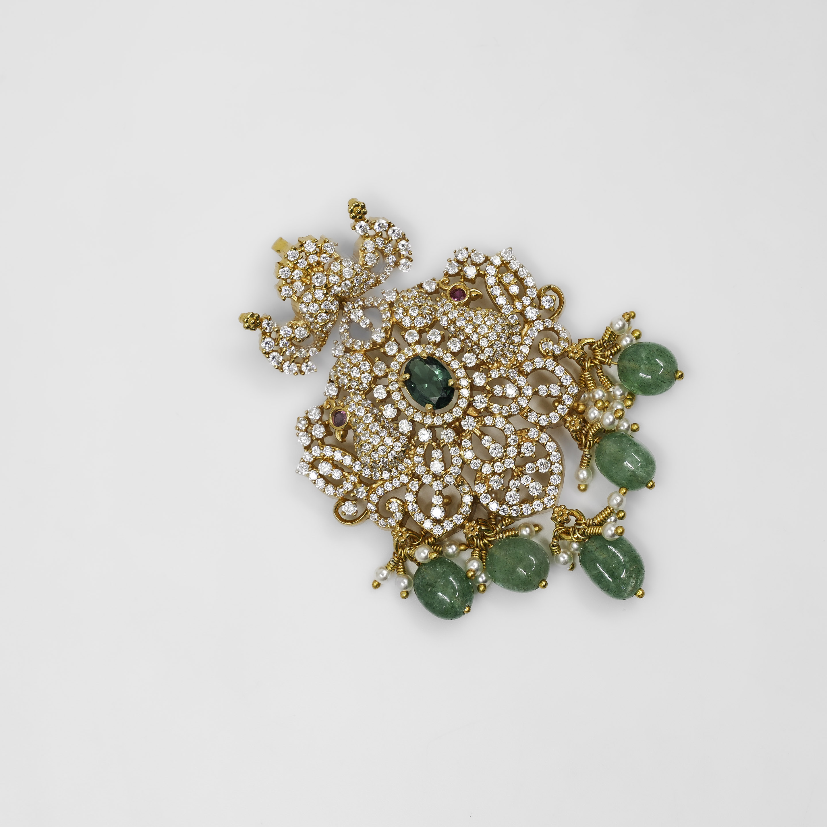 Gold Polished Silver Lakshmi Pendant