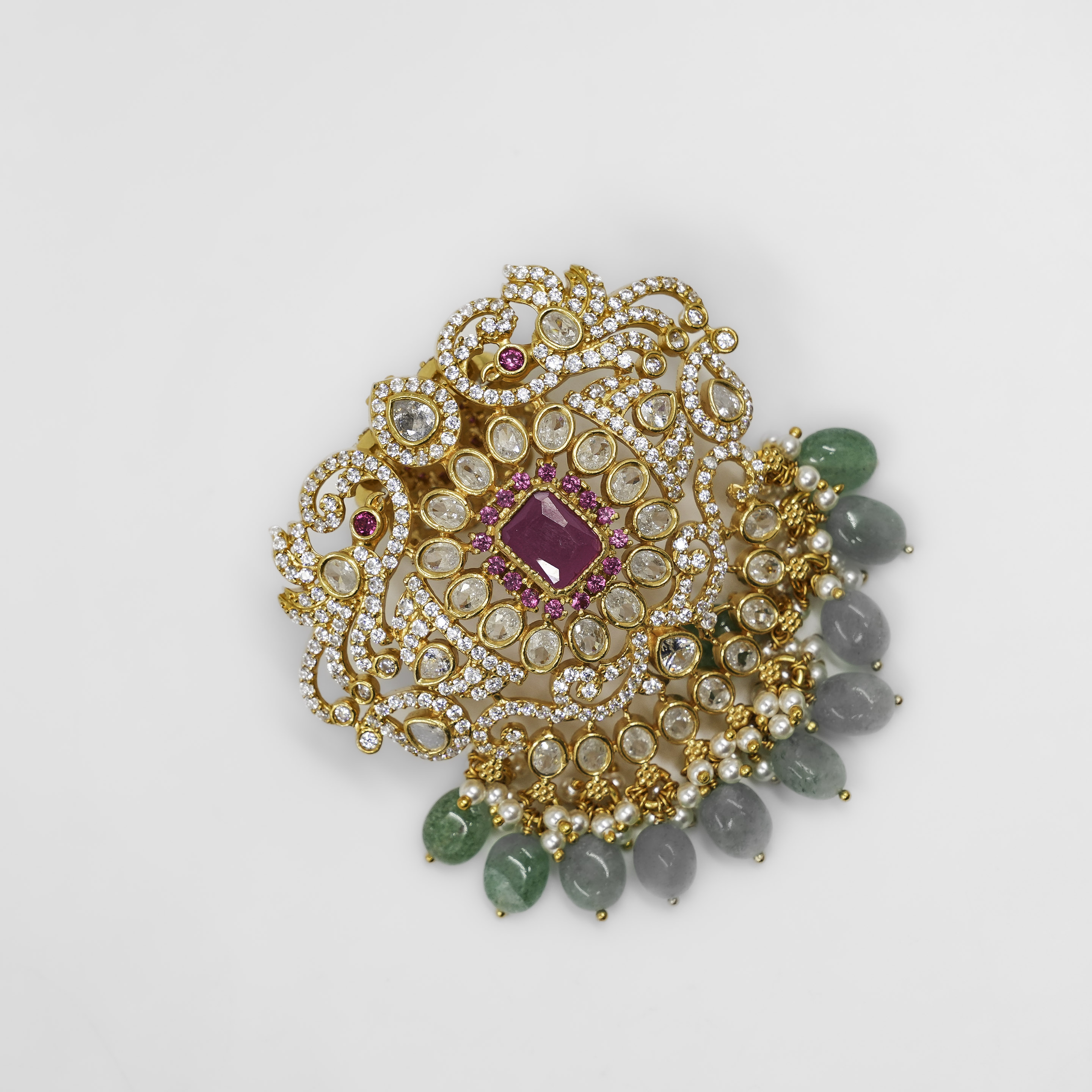 Gold Polished Silver Krishna Pendant