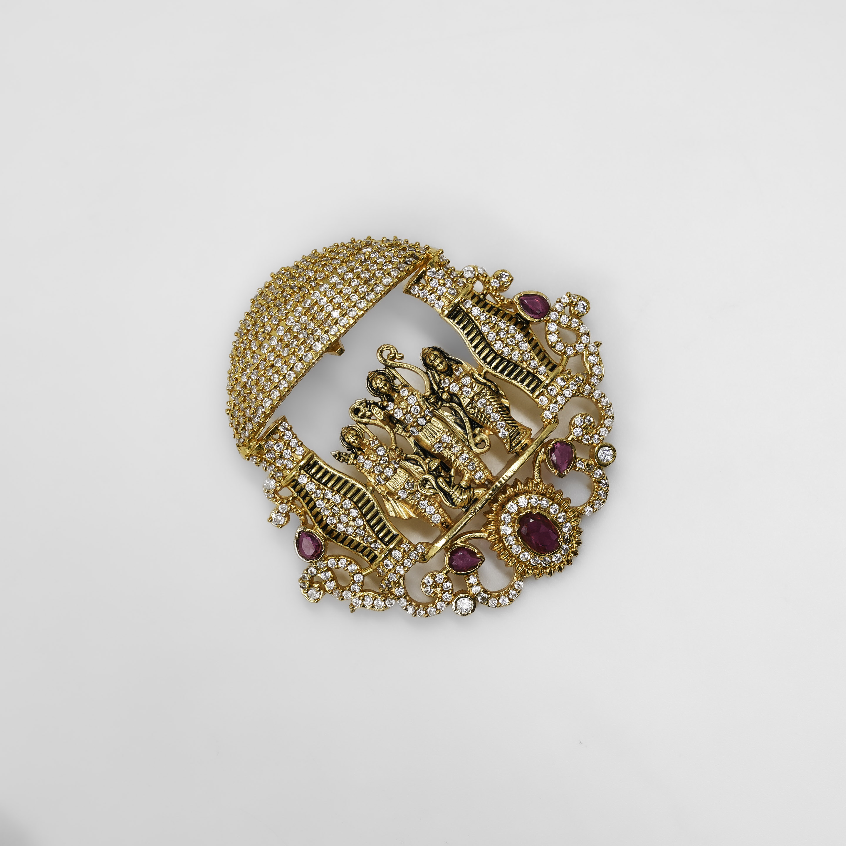 Gold Polished Silver Lakshmi Pendant