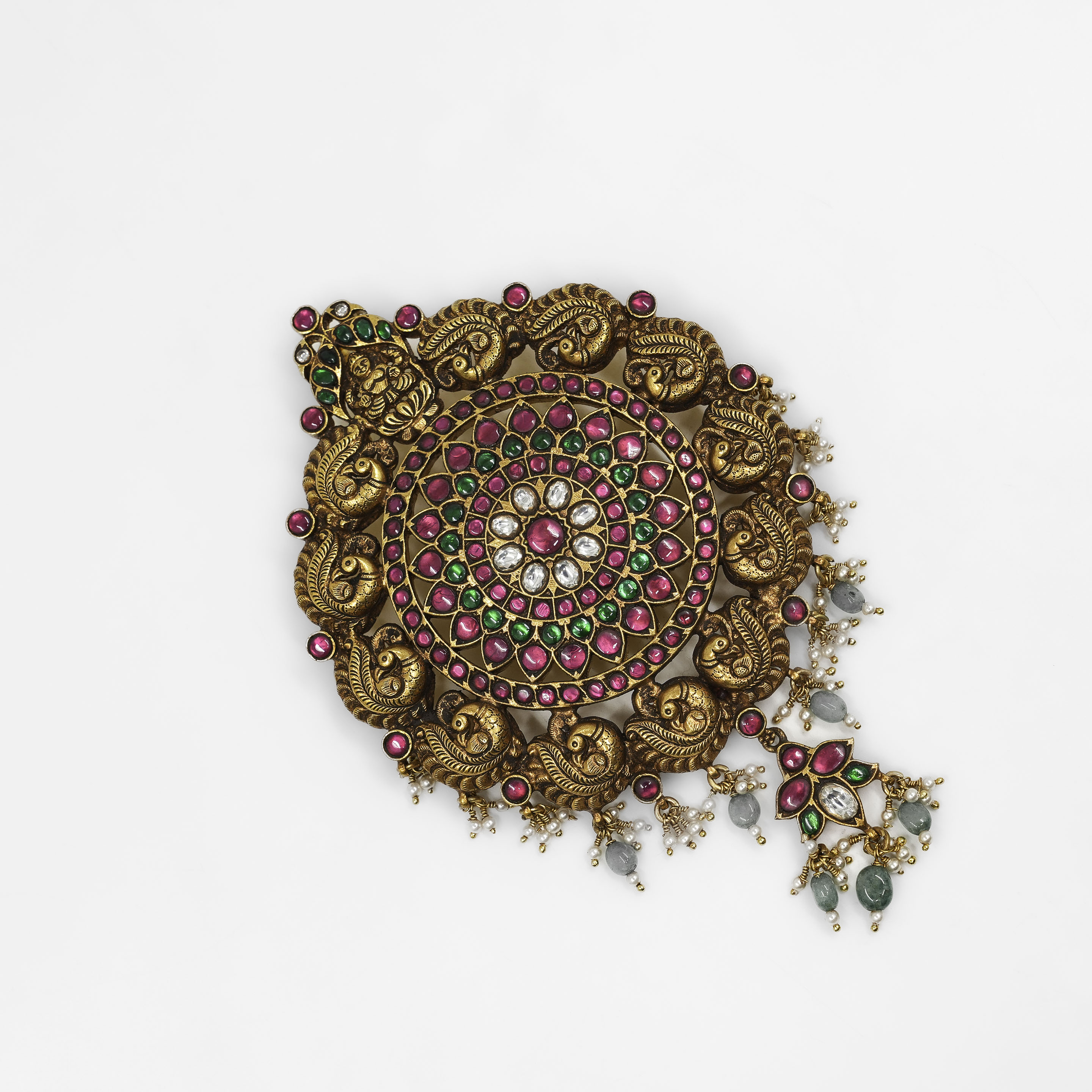 Gold Polished Silver Ganesha Pendant