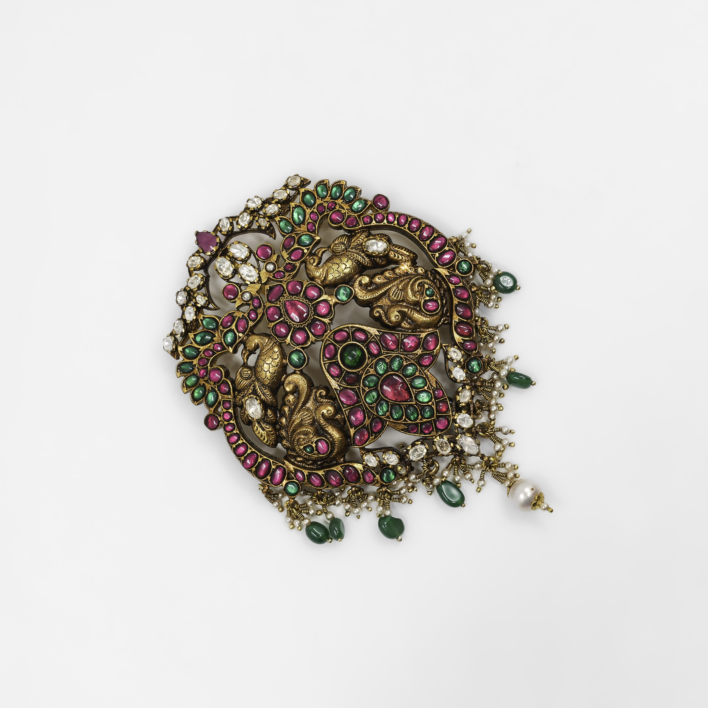 Gold Polished Silver Ganesha Pendant