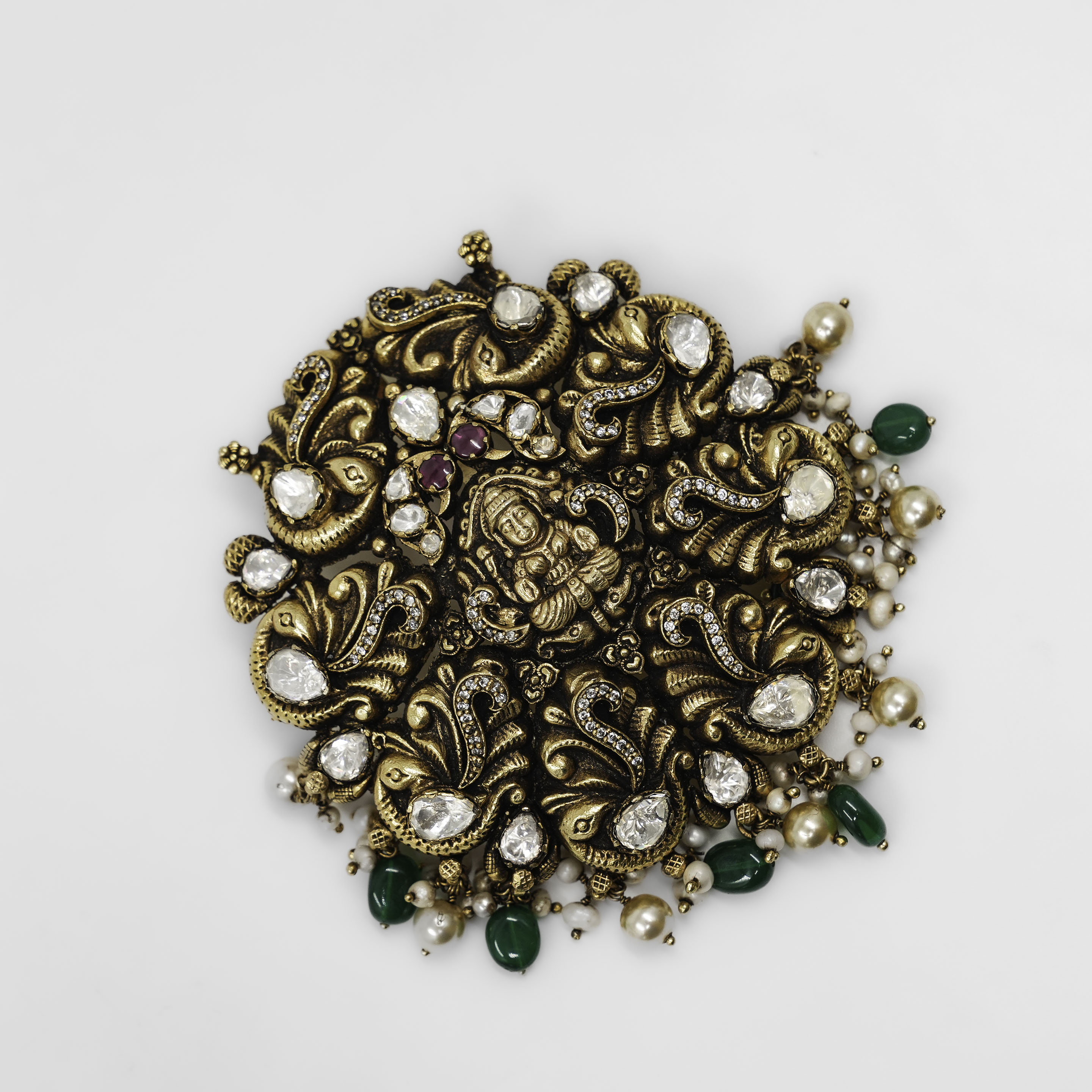 Gold Polished Silver Ganesha Pendant