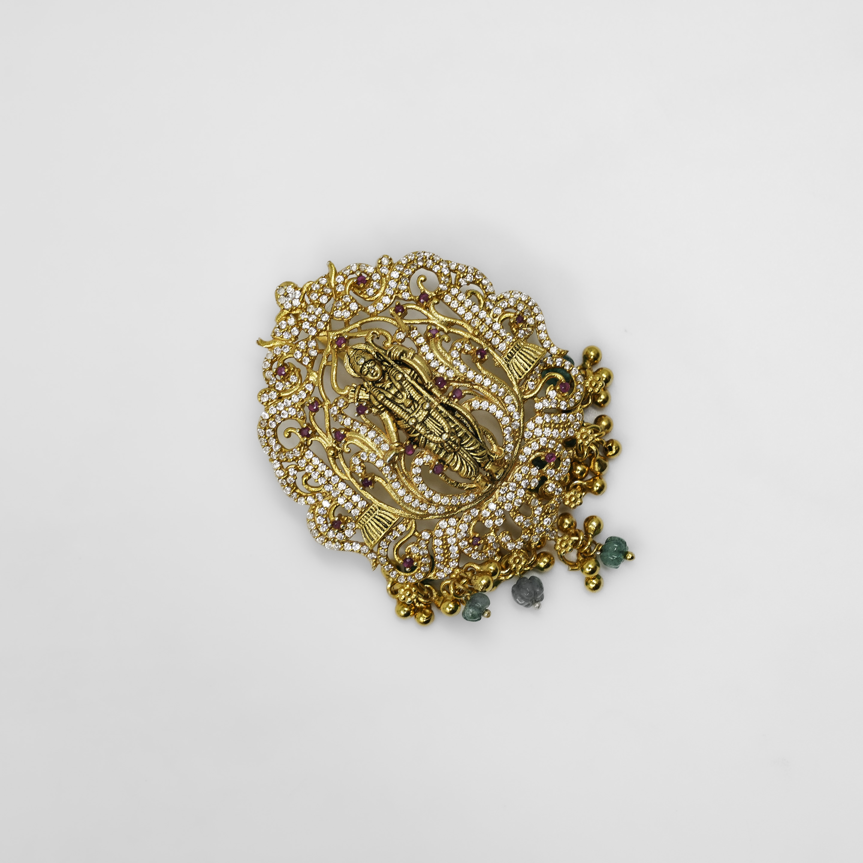 Gold Polished Silver Laxmi Pendant