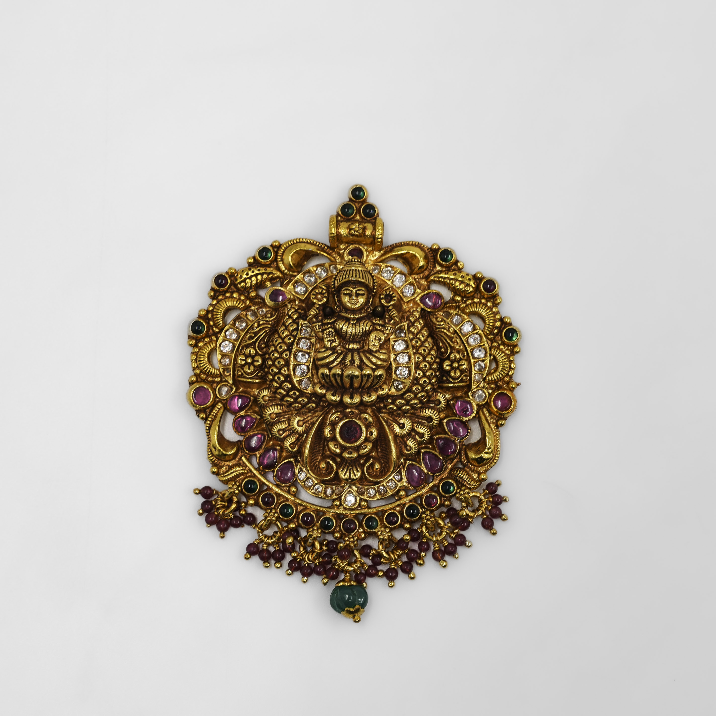 Raag Silver Jewellery - Gold Polished Silver Lakshmi Pendant