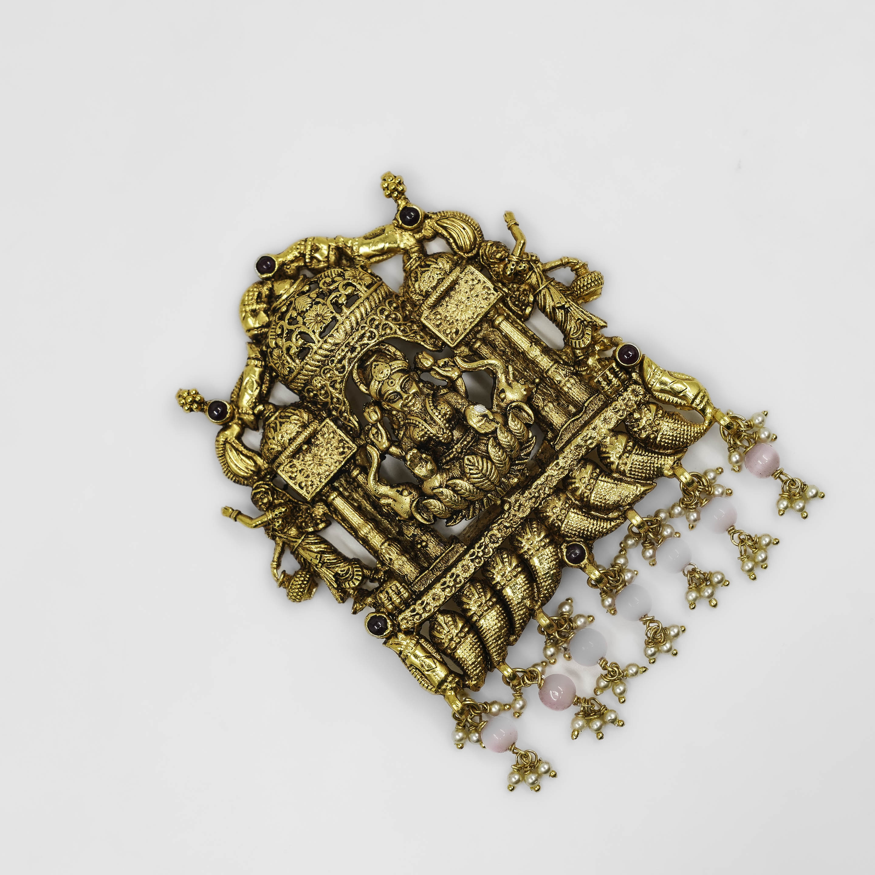 Gold Polished Silver Ganesha Pendant