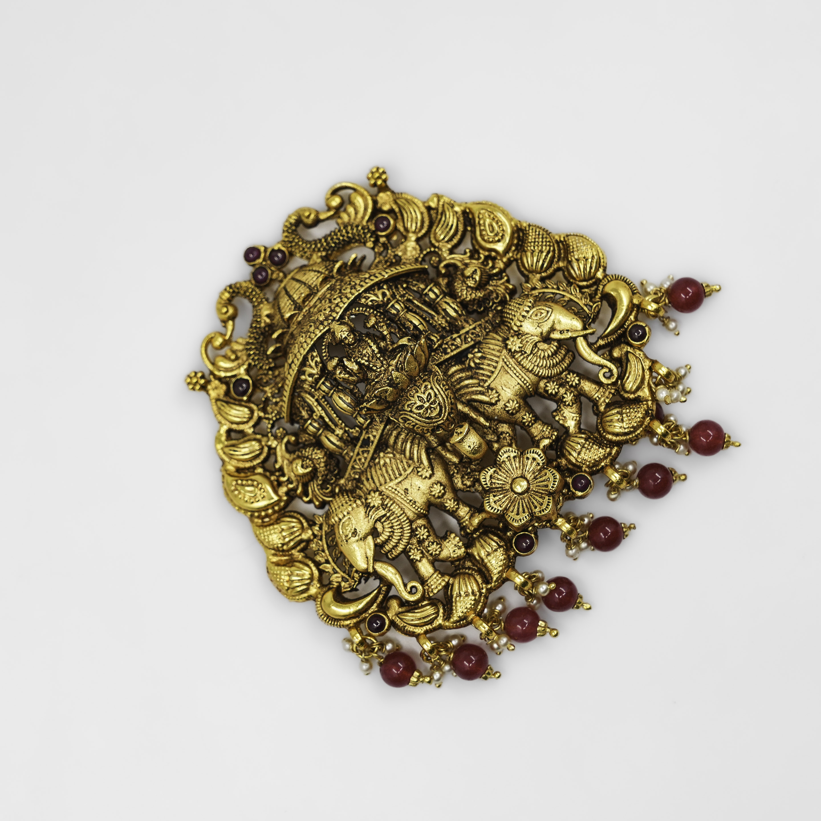 Gold Polished Silver Ganesha Pendant