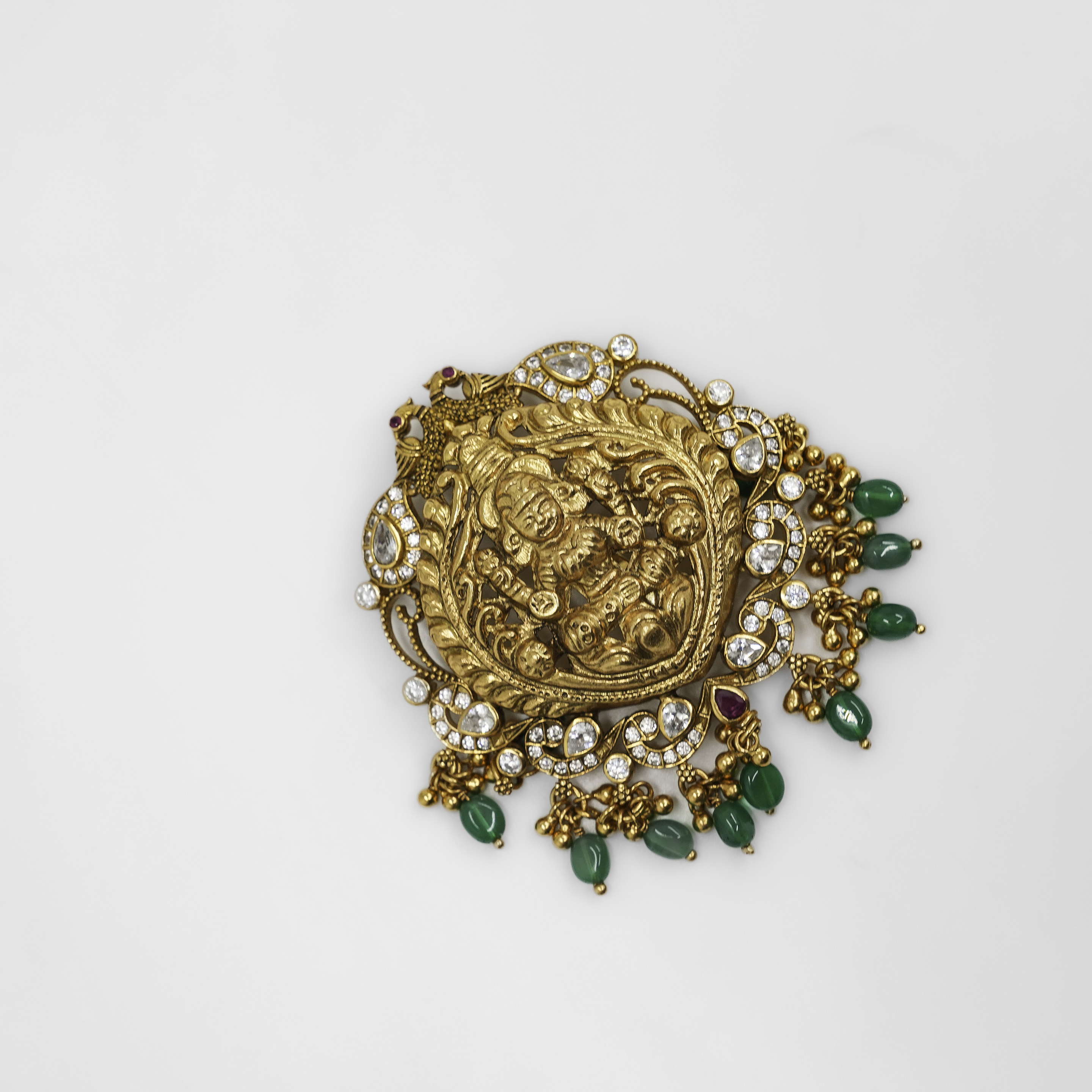 Gold Polished Silver Ganesha Pendant