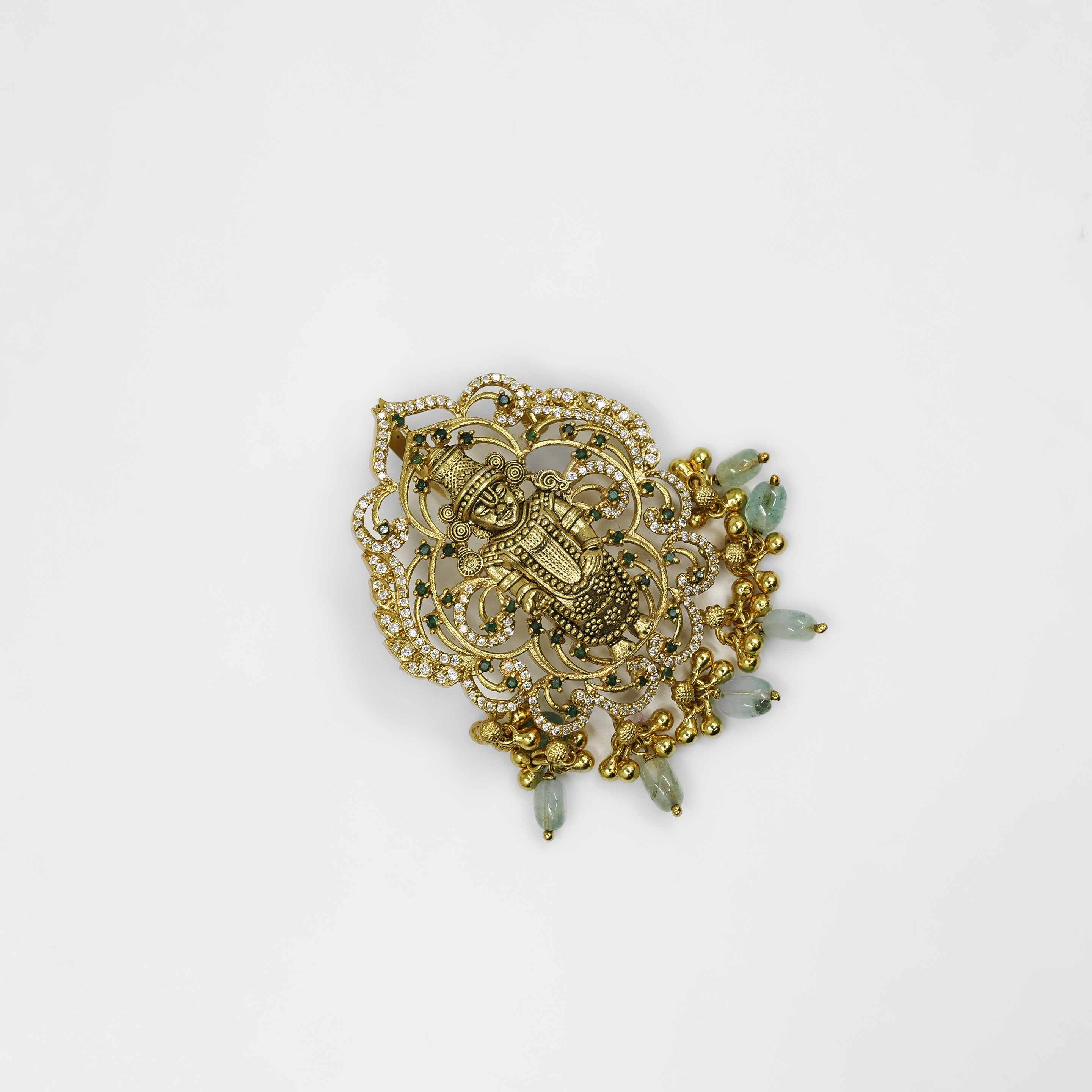 Gold Polished Silver Lakshmi Pendant