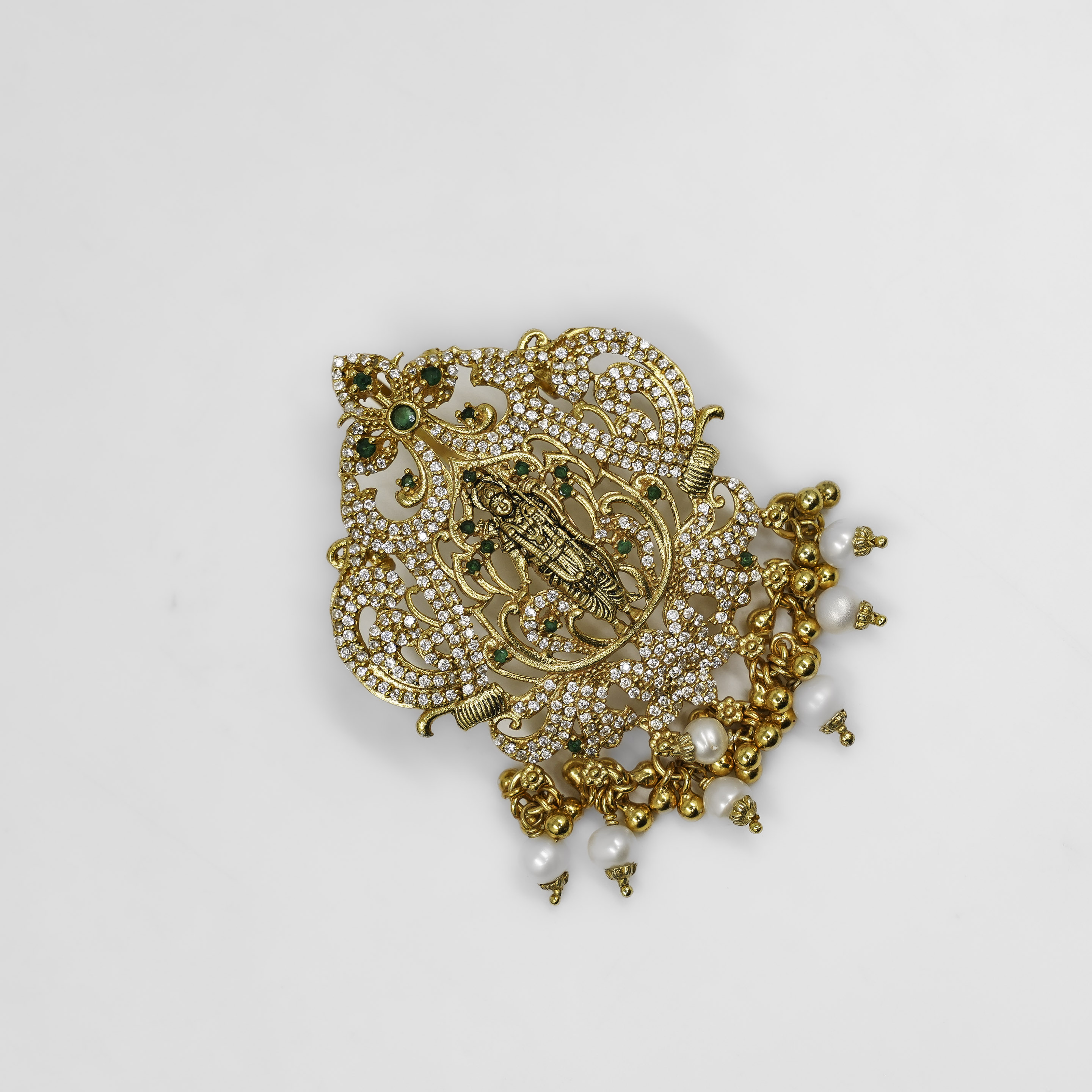 Gold Polished Silver Lakshmi Pendant