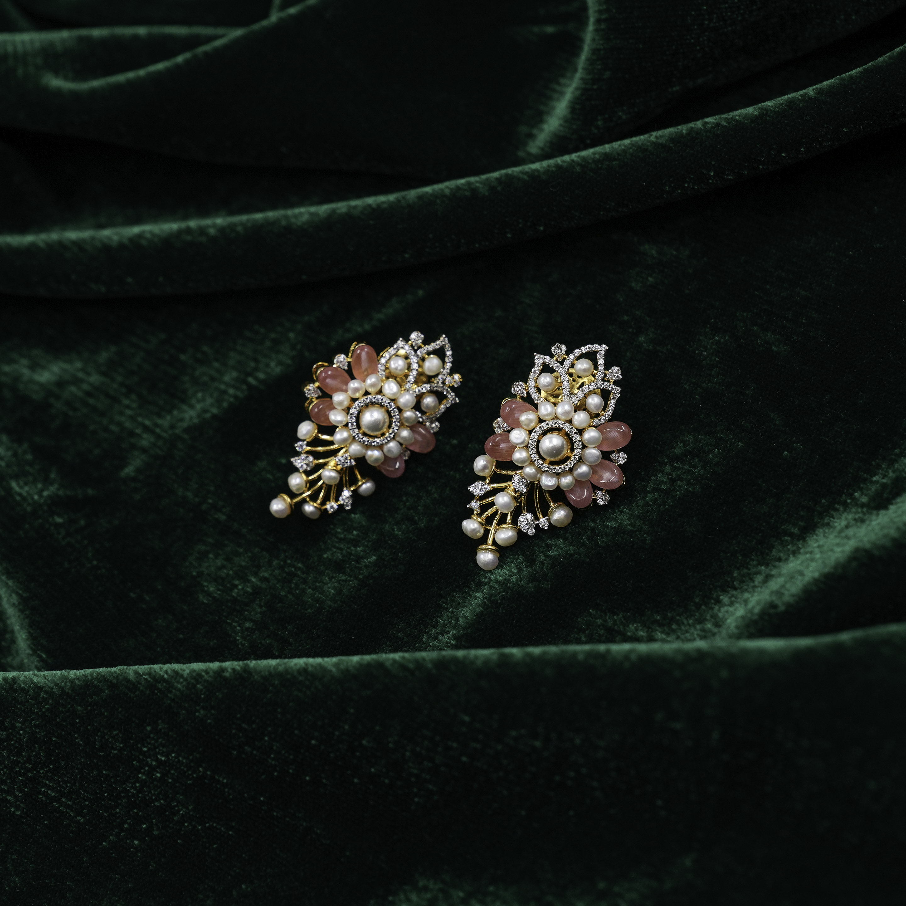 Stone Flower Earrings