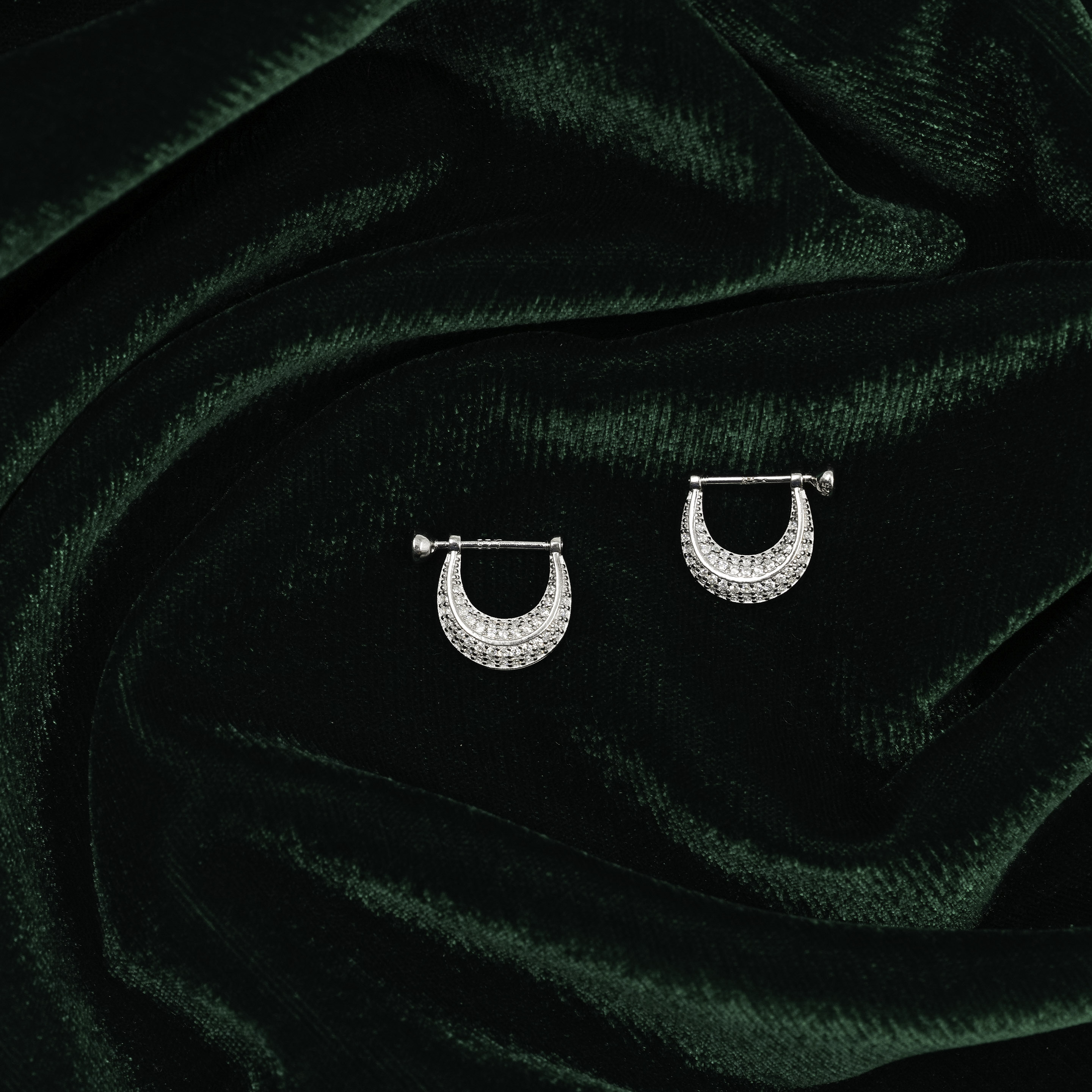 Gold Polished Silver Hoop Earrings