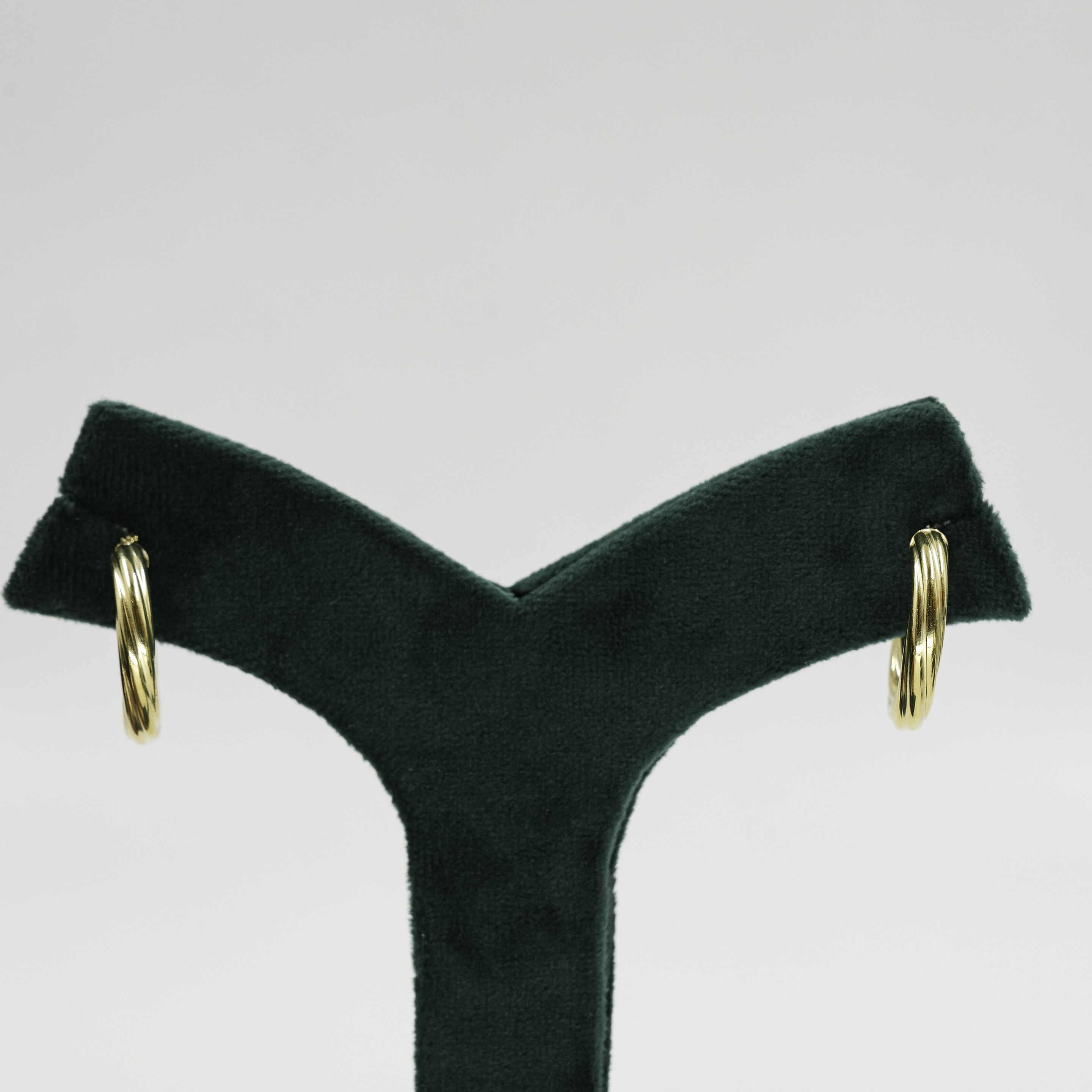 Gold Polished Silver Hoop Earrings