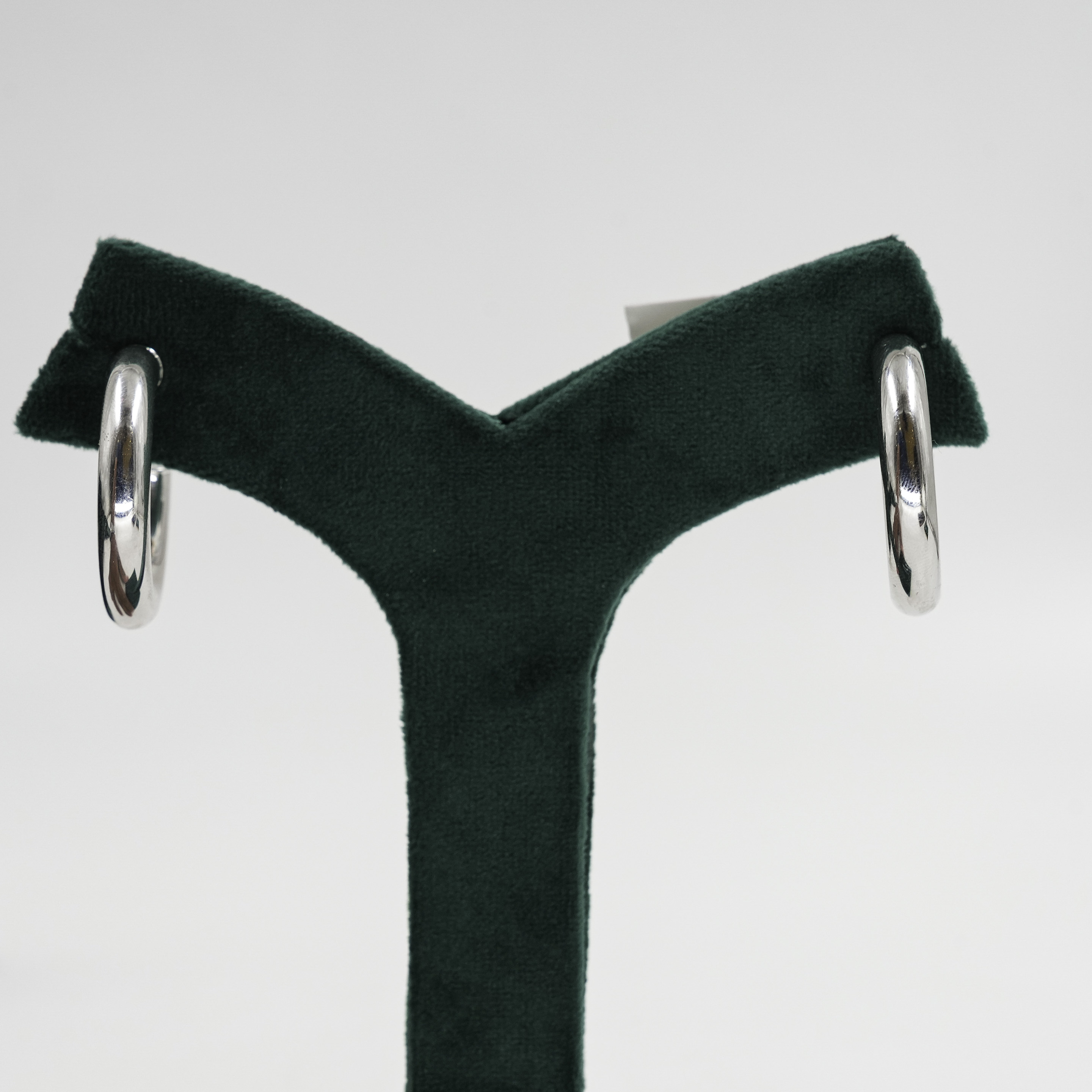 Gold Polished Silver Hoop Earrings