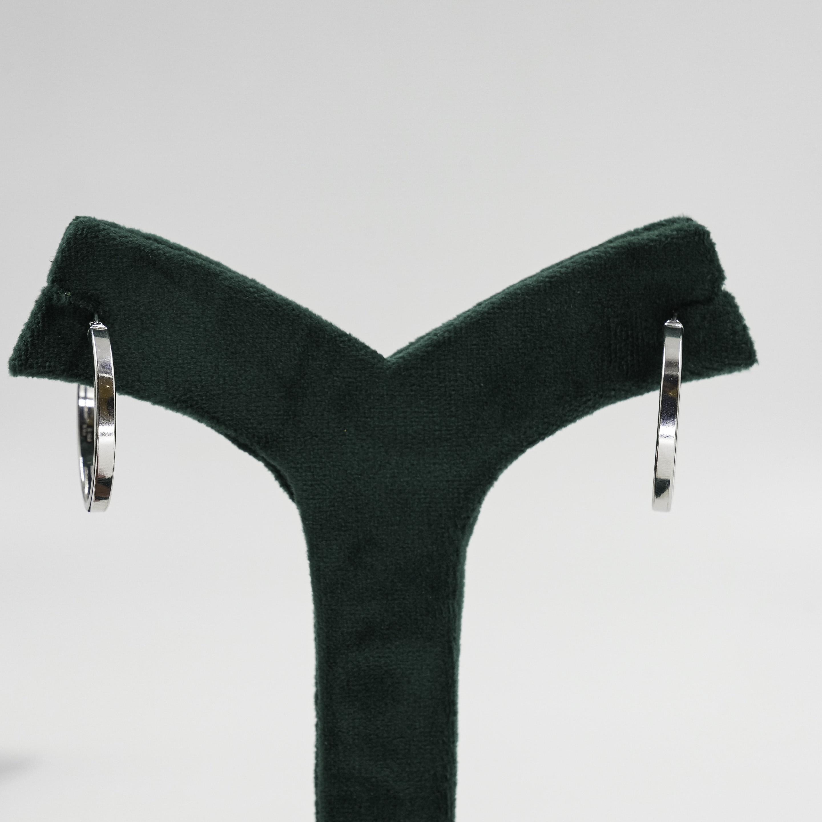 Gold Polished Silver Hoop Earrings