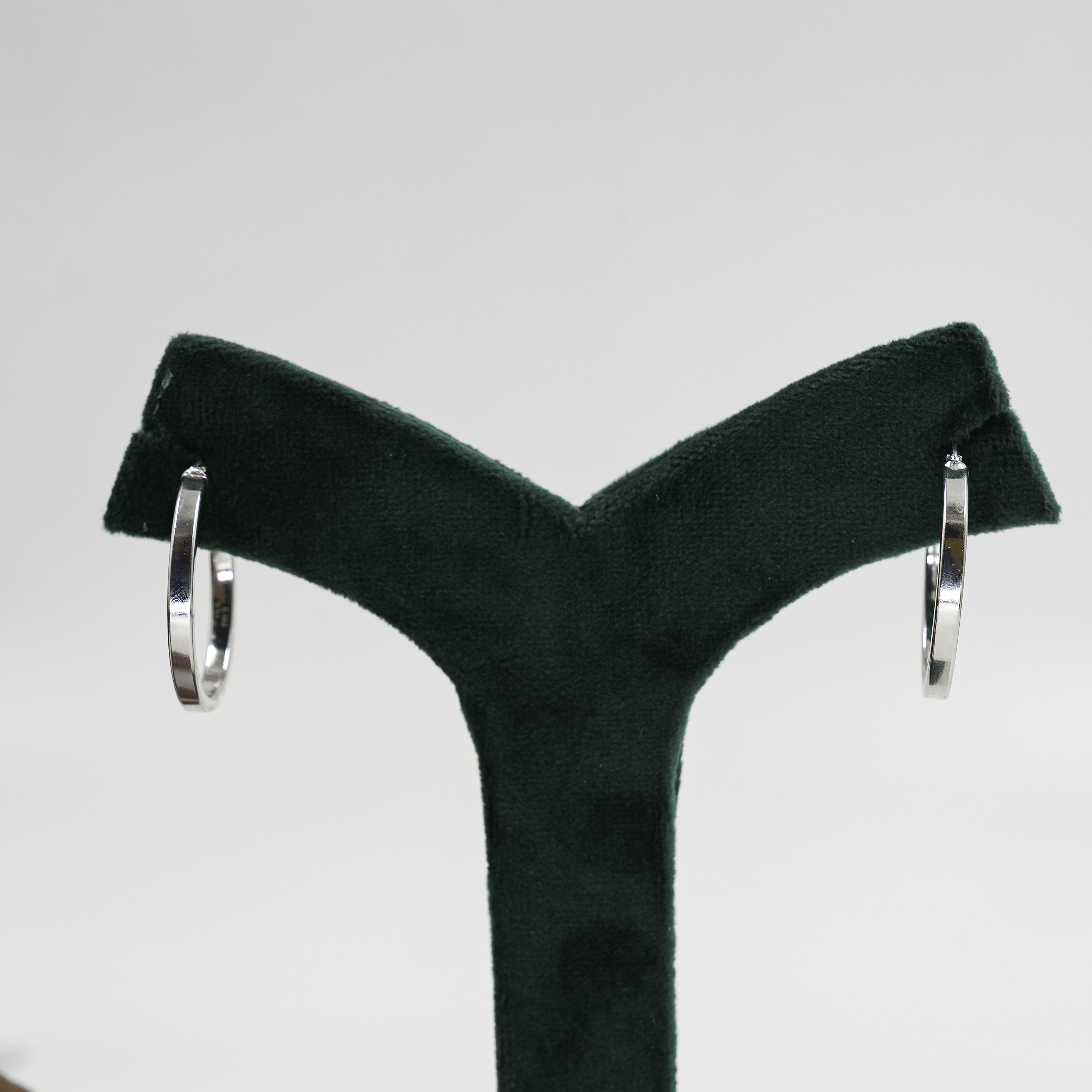 Gold Polished Silver Hoop Earrings