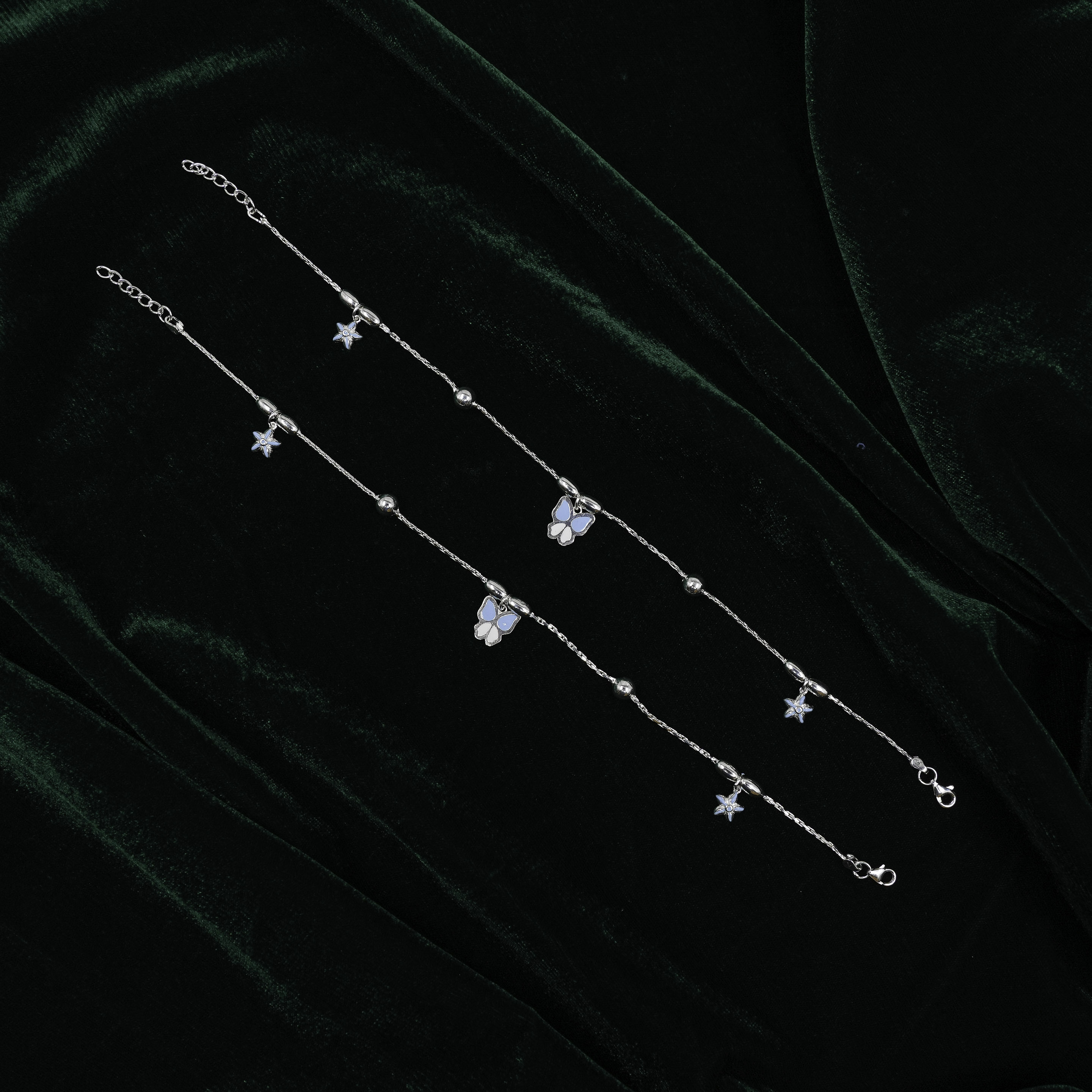 Silver Butterfly Anklet