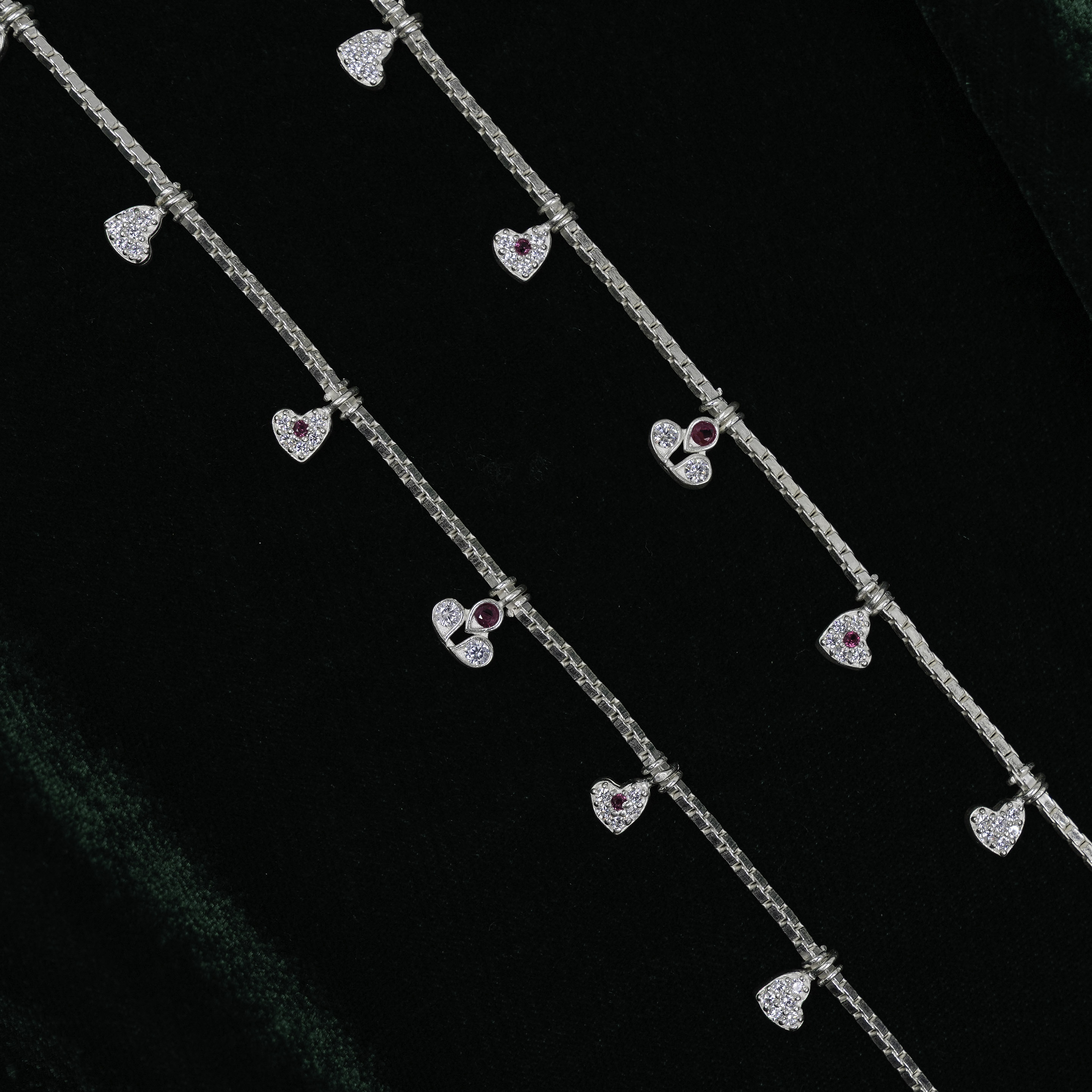 Raag Silver Jewellery - Silver Heart Anklet