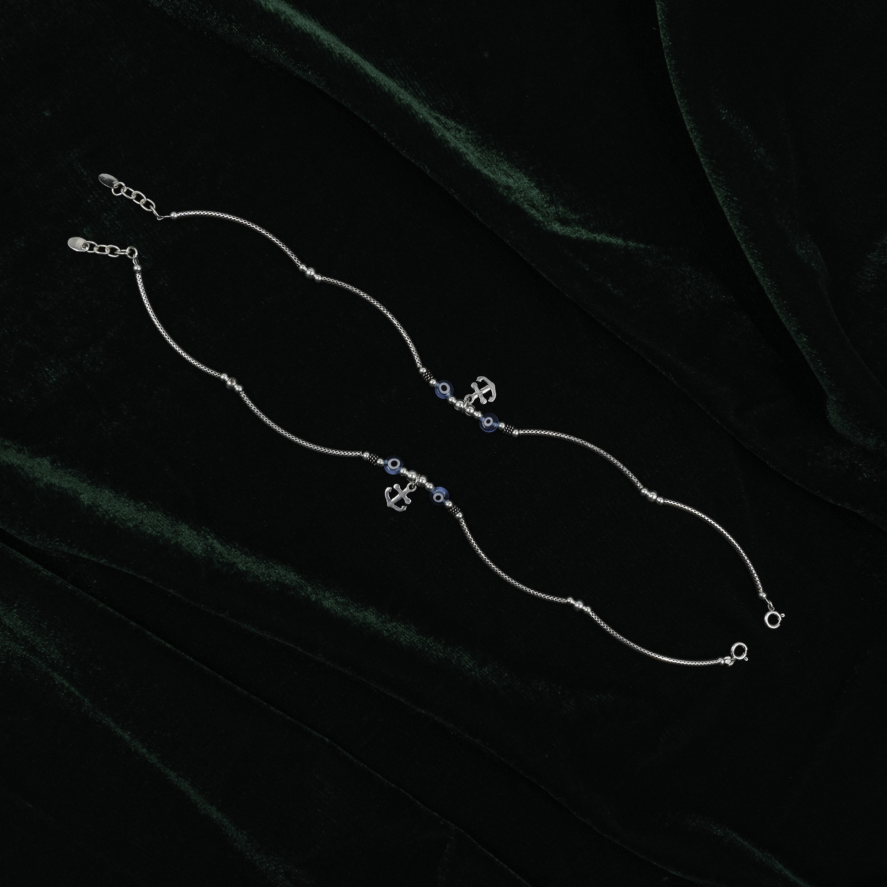 Silver Anchor Anklet