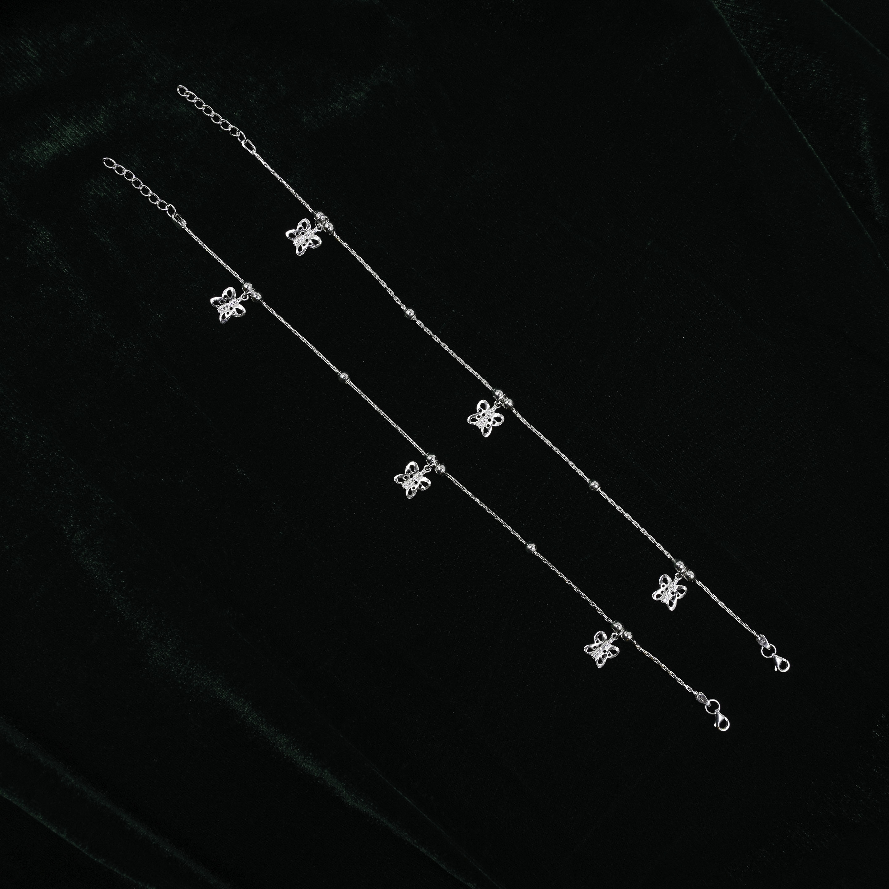 Silver Charm Anklets