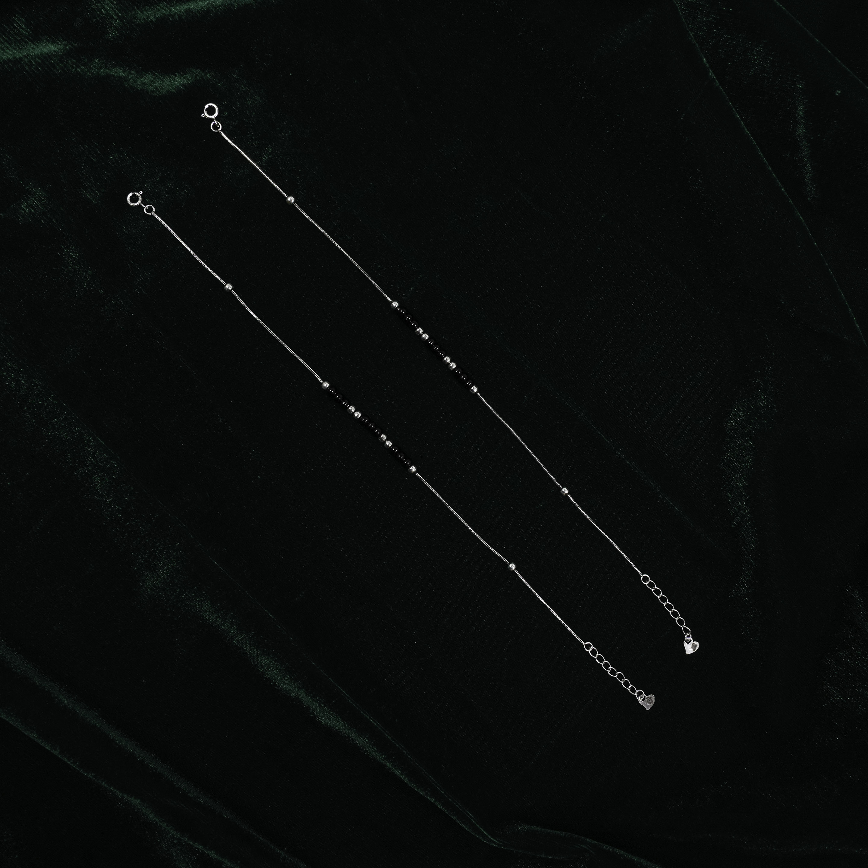 Silver Beaded Anklet