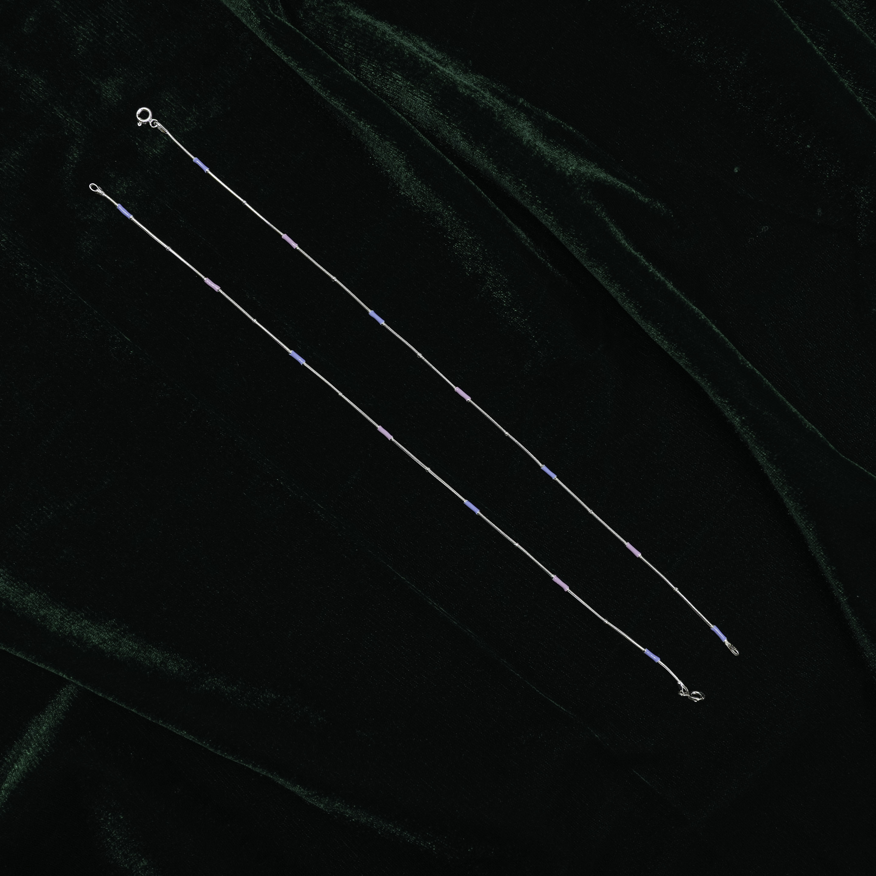 Silver Beaded Anklet