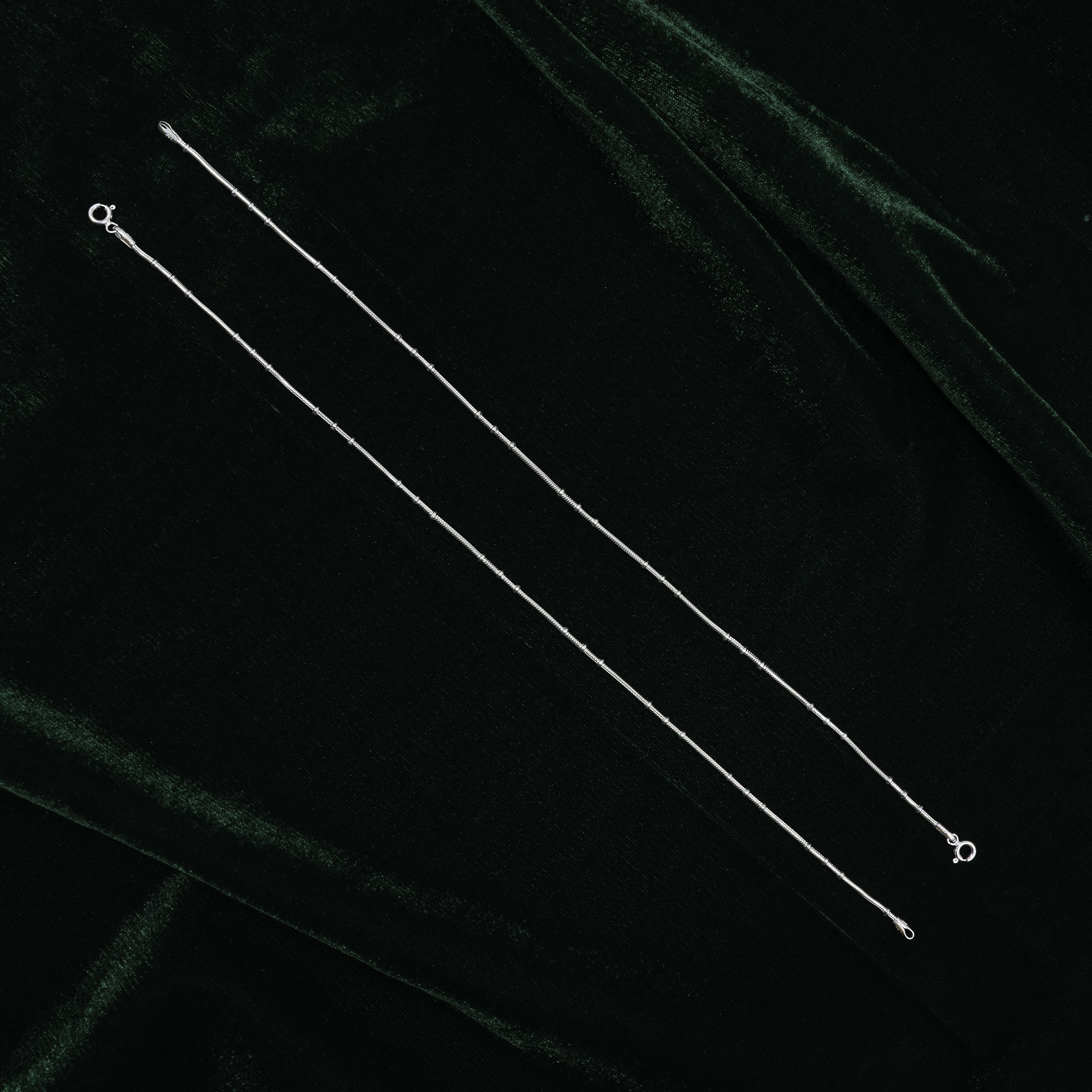 Silver Anklet Pair