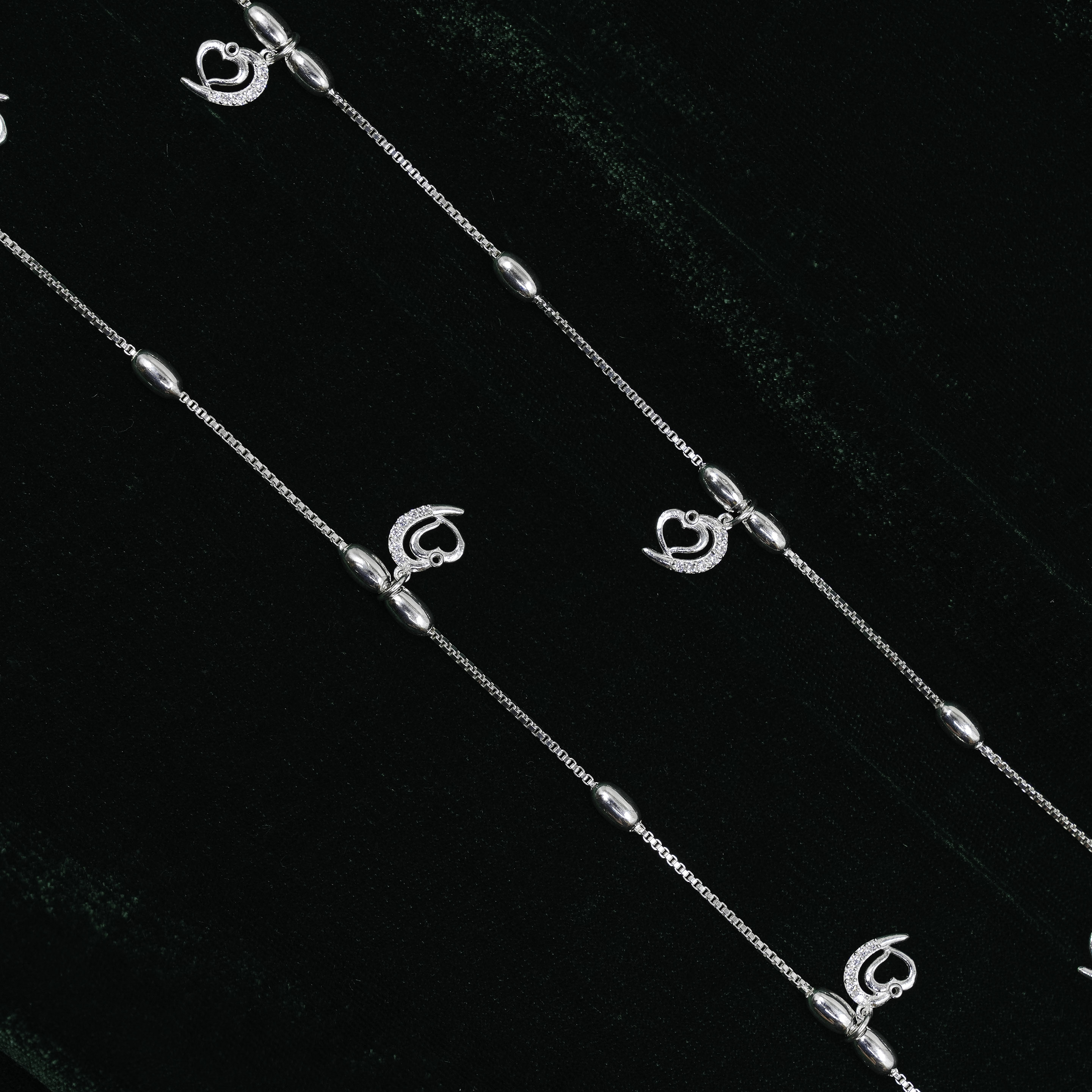 Raag Silver Jewellery - Silver Heart Anklet