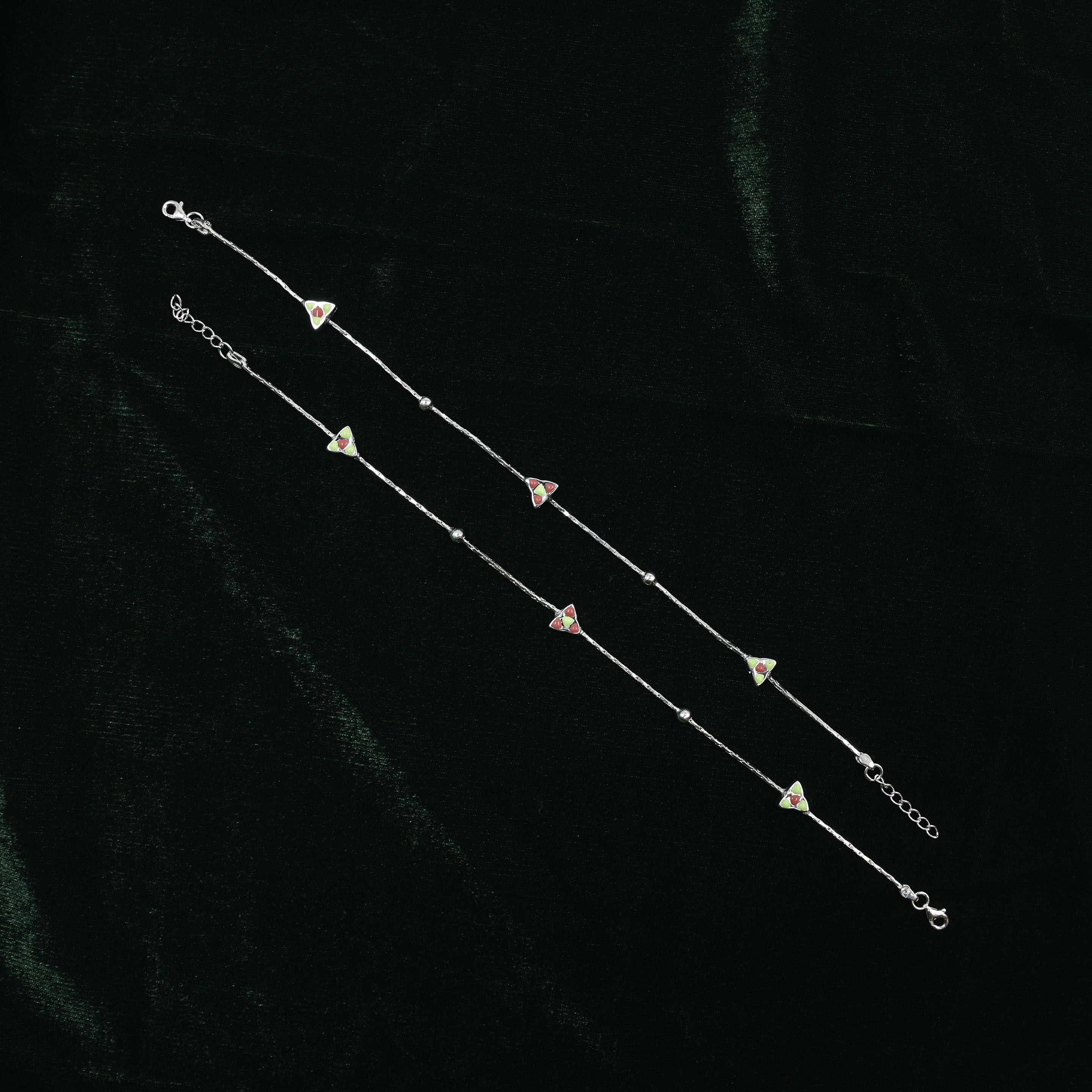Silver Triangle Anklet