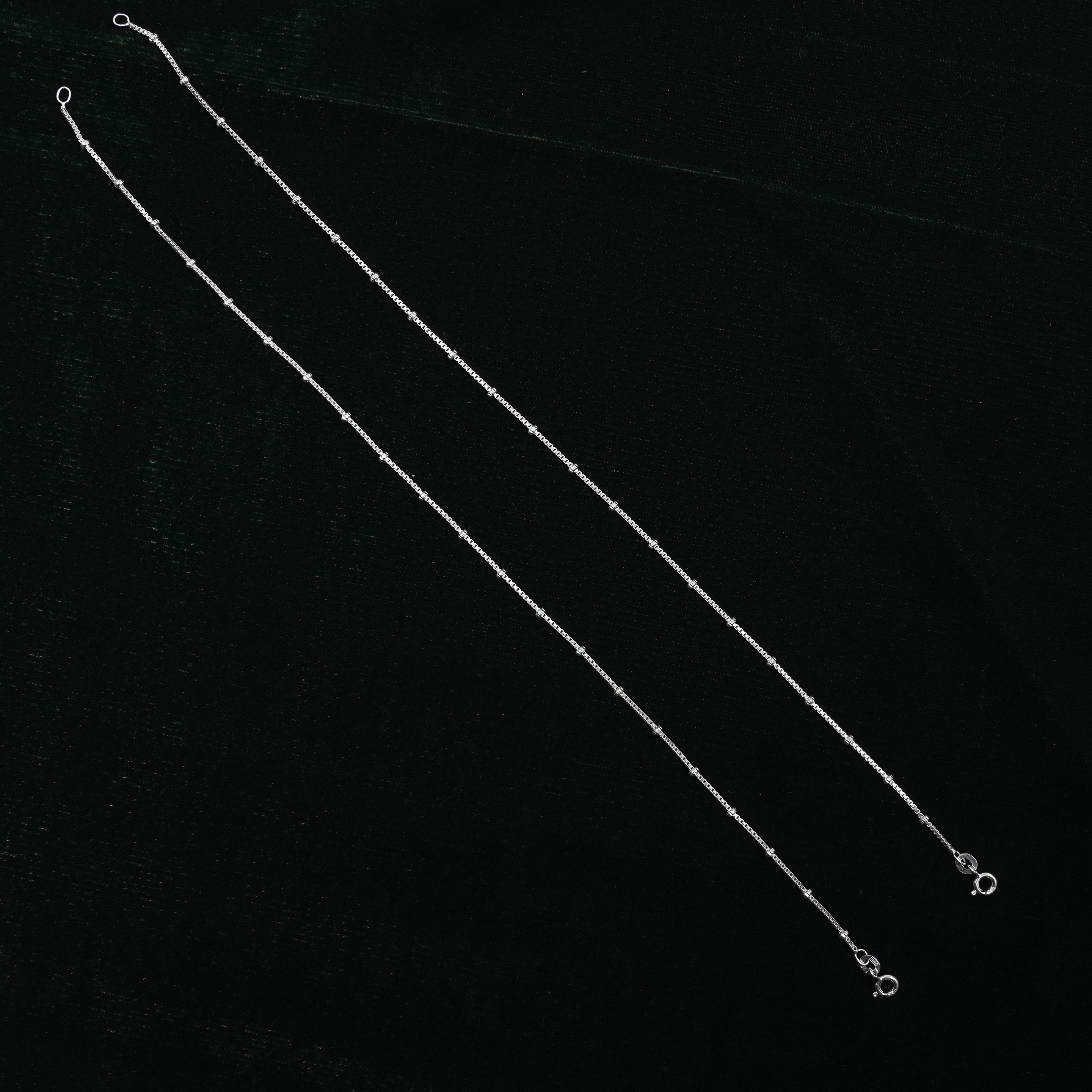 Silver Beaded Anklet