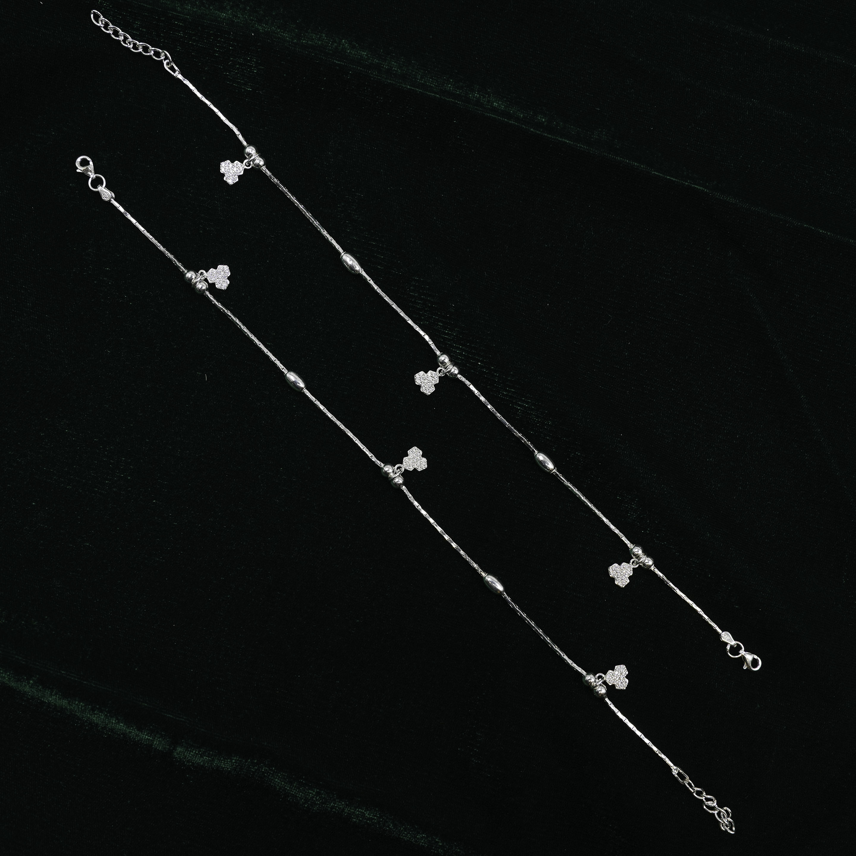 Raag Silver Jewellery - Silver Clover Anklet