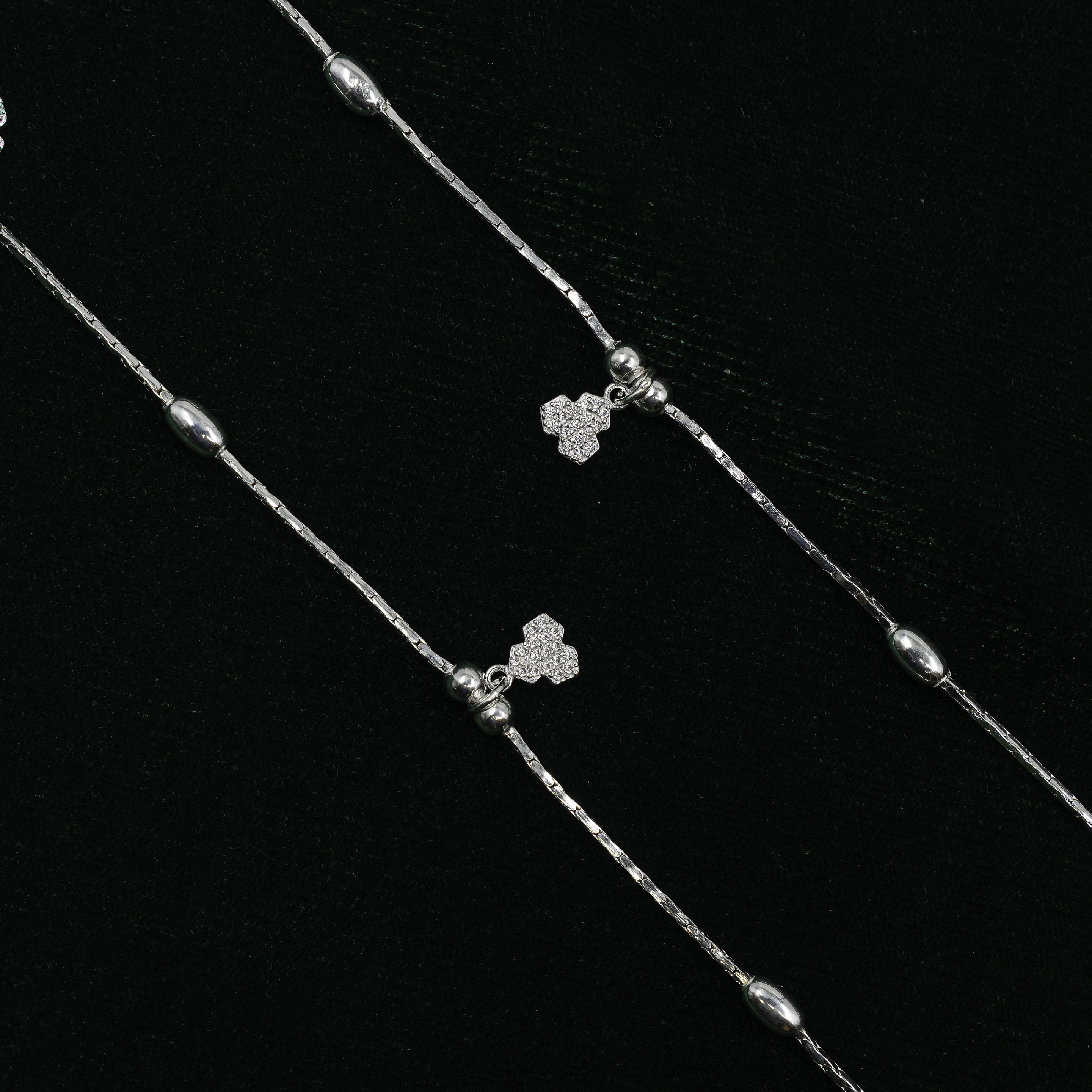 Raag Silver Jewellery - Silver Clover Anklet