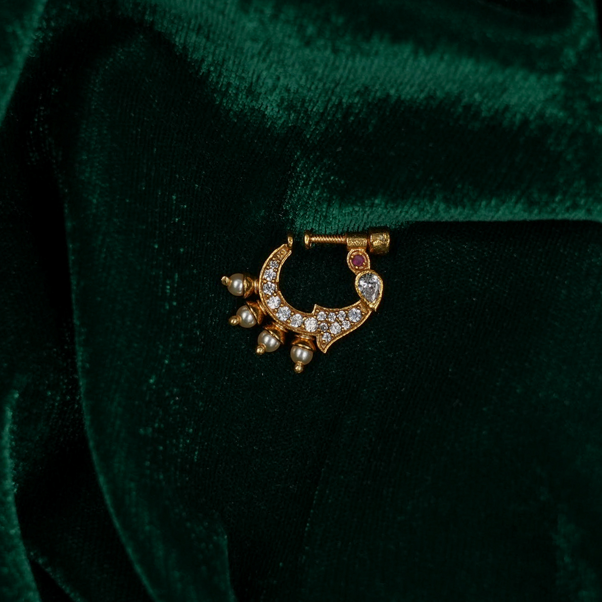 Raag Silver Jewellery - Gold Nose Ring