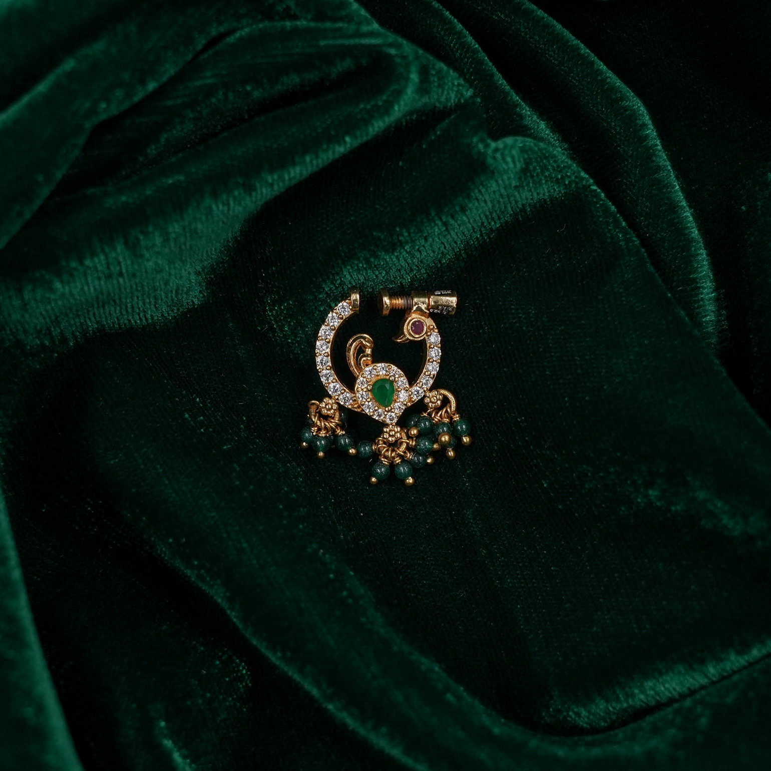 Raag Silver Jewellery - Silver Peacock Nath