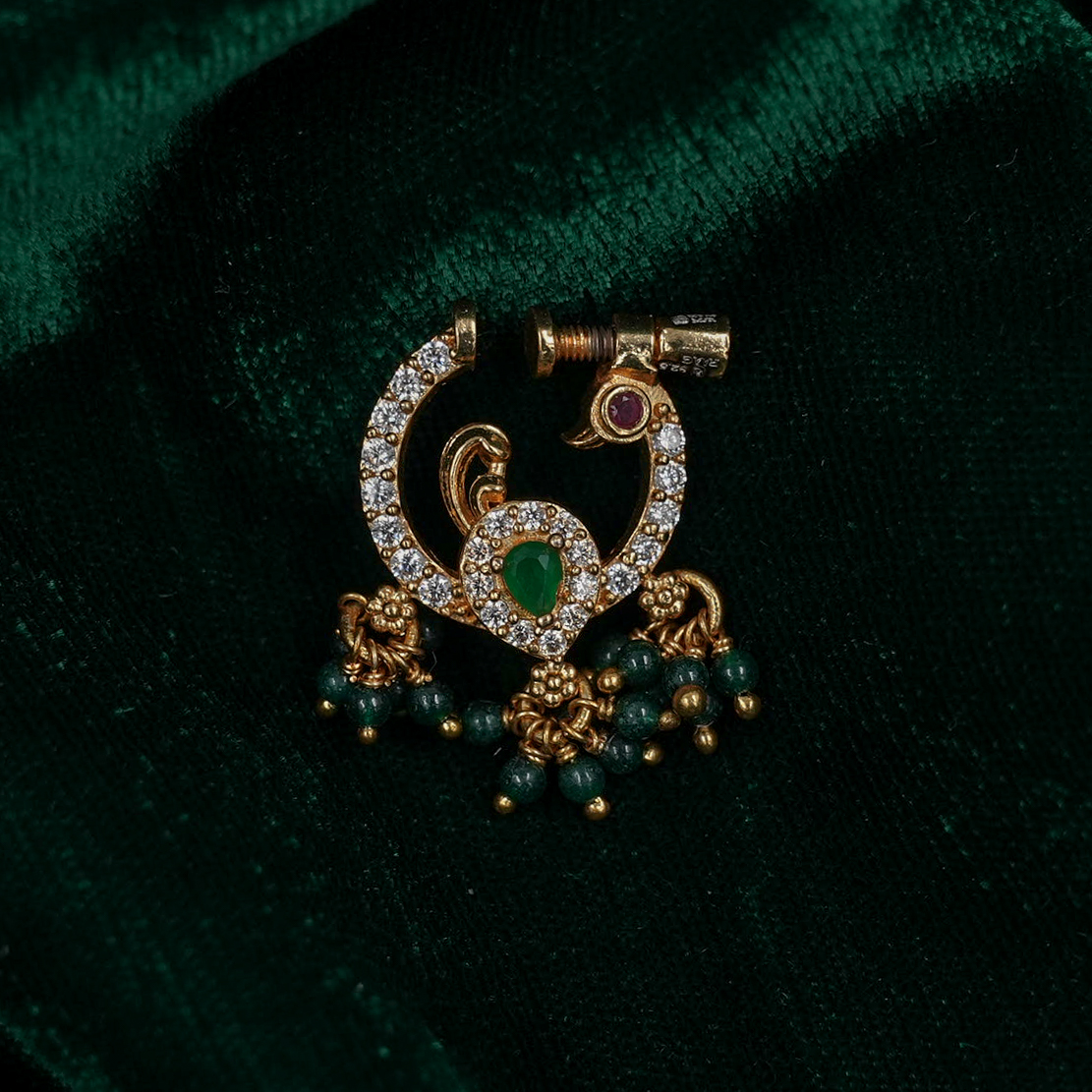 Raag Silver Jewellery - Silver Peacock Nath