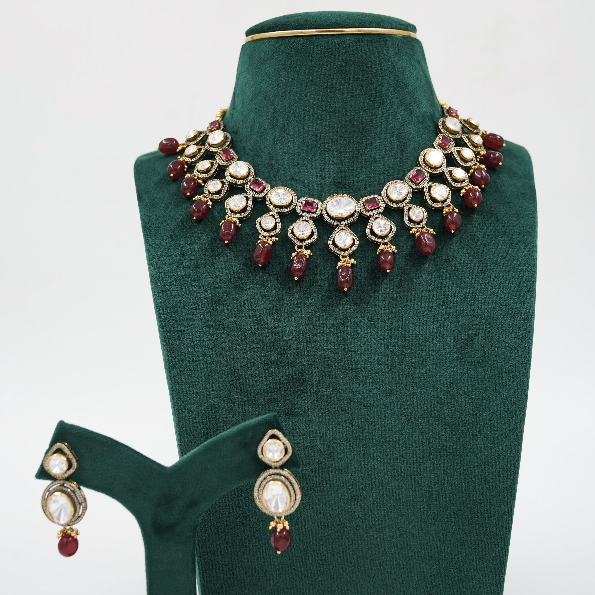 Raag Silver Jewellery - Ruby Kundan Necklace