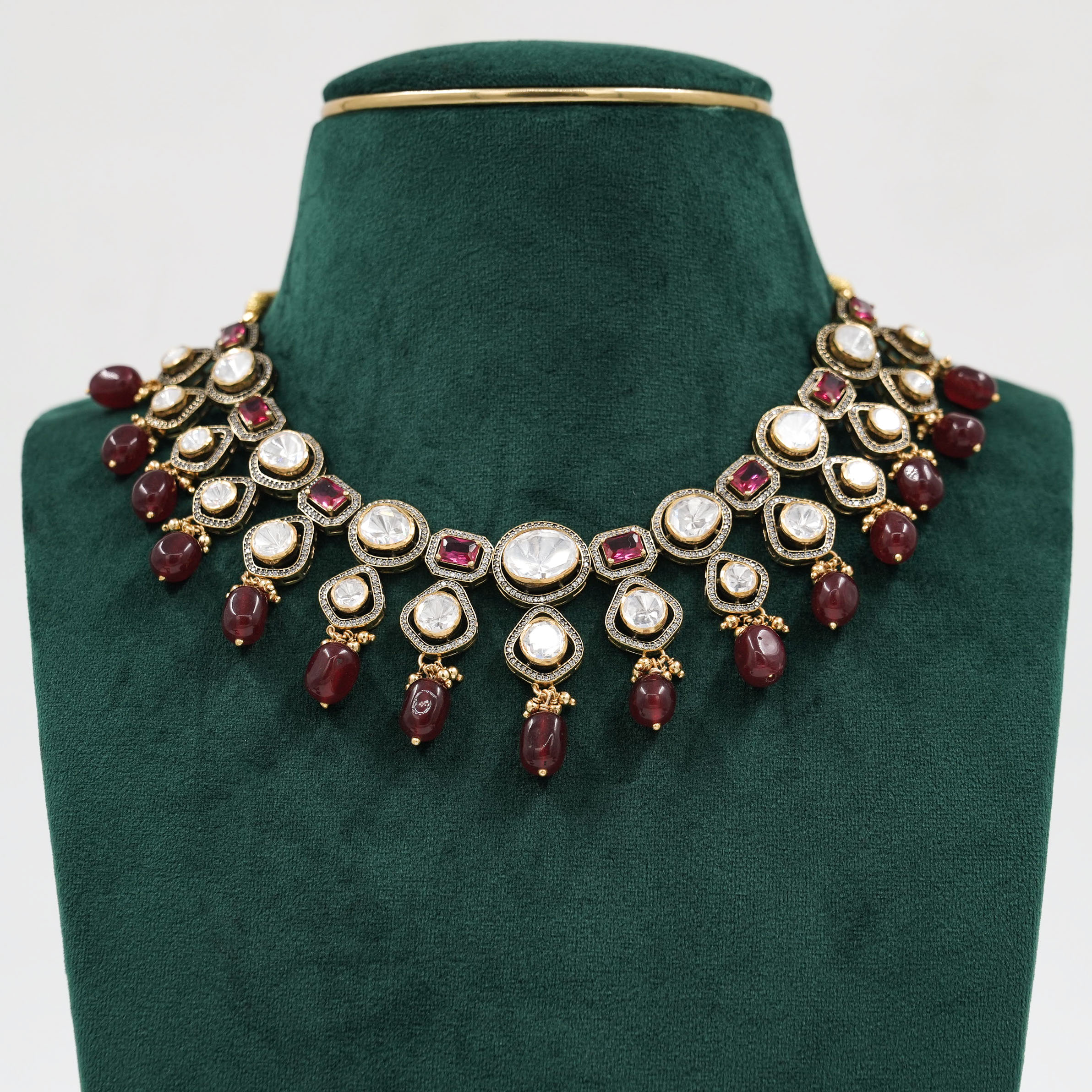 Raag Silver Jewellery - Ruby Kundan Necklace