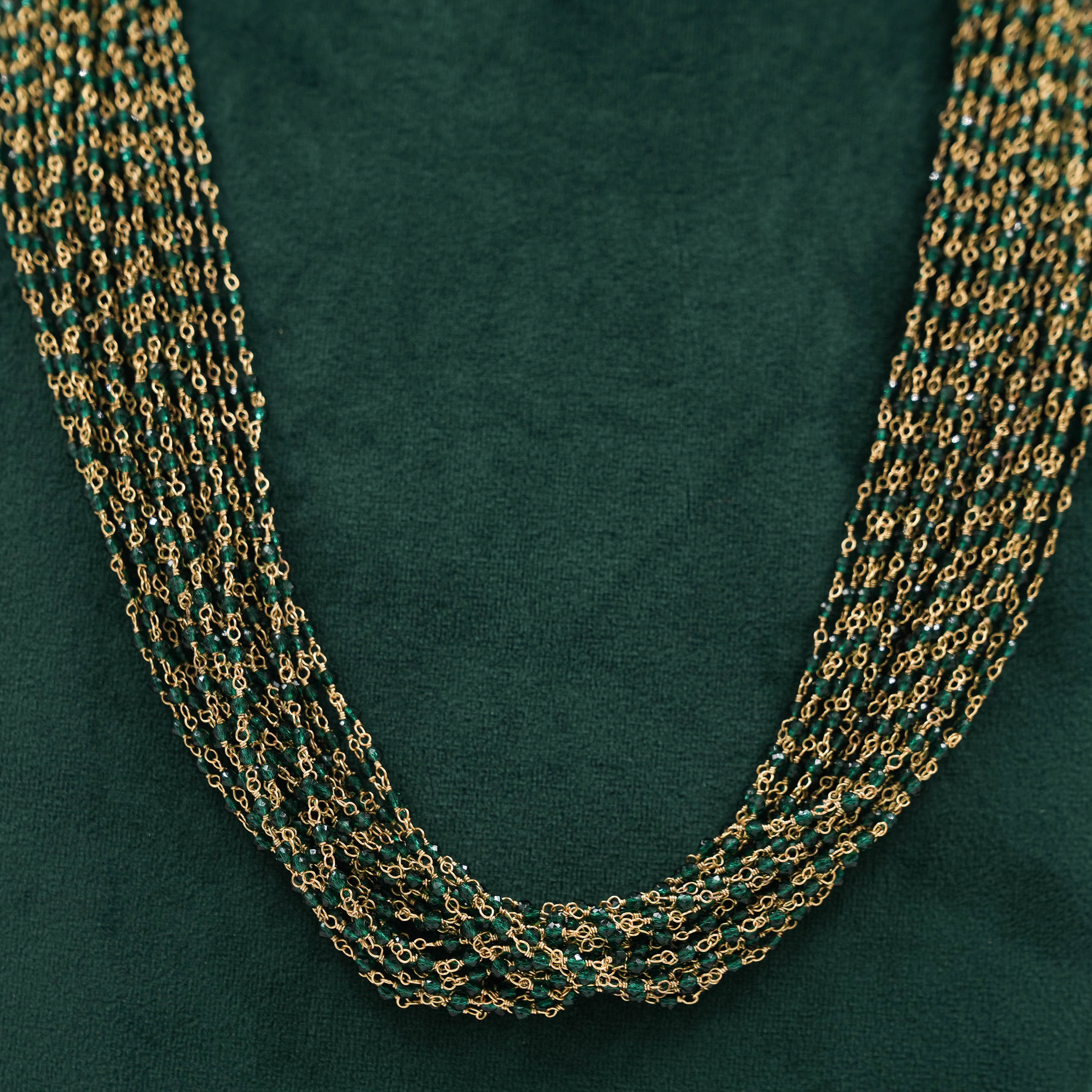 Raag Silver Jewellery - Green Beaded Necklace