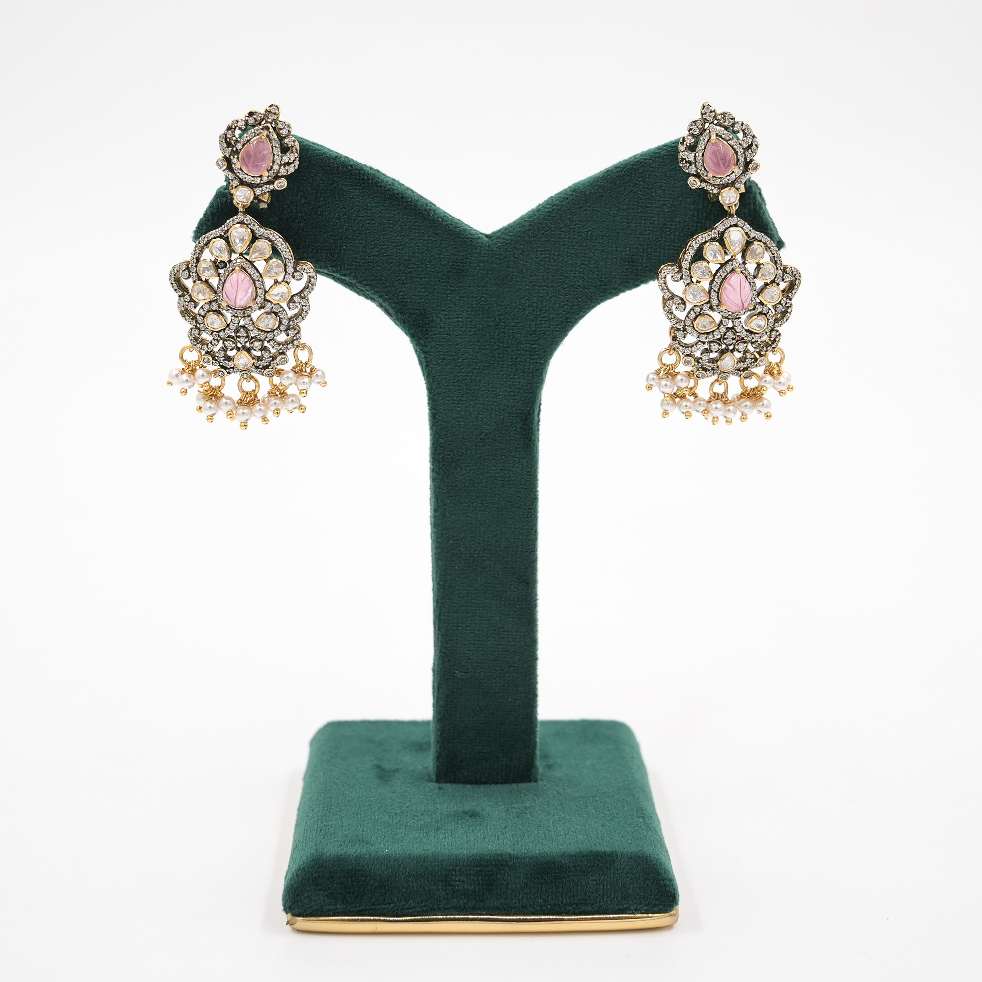 Raag Silver Jewellery - Pink Drop Earrings