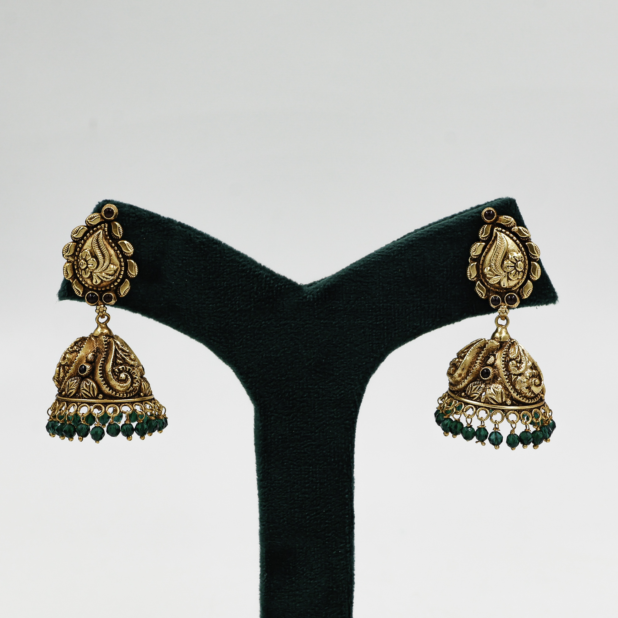 Gold Polished Silver Jhumka Earrings