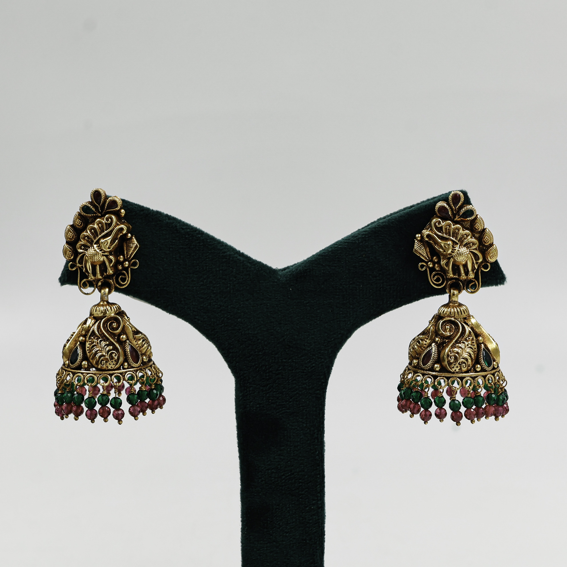 Gold Polished Silver Jhumka Earrings