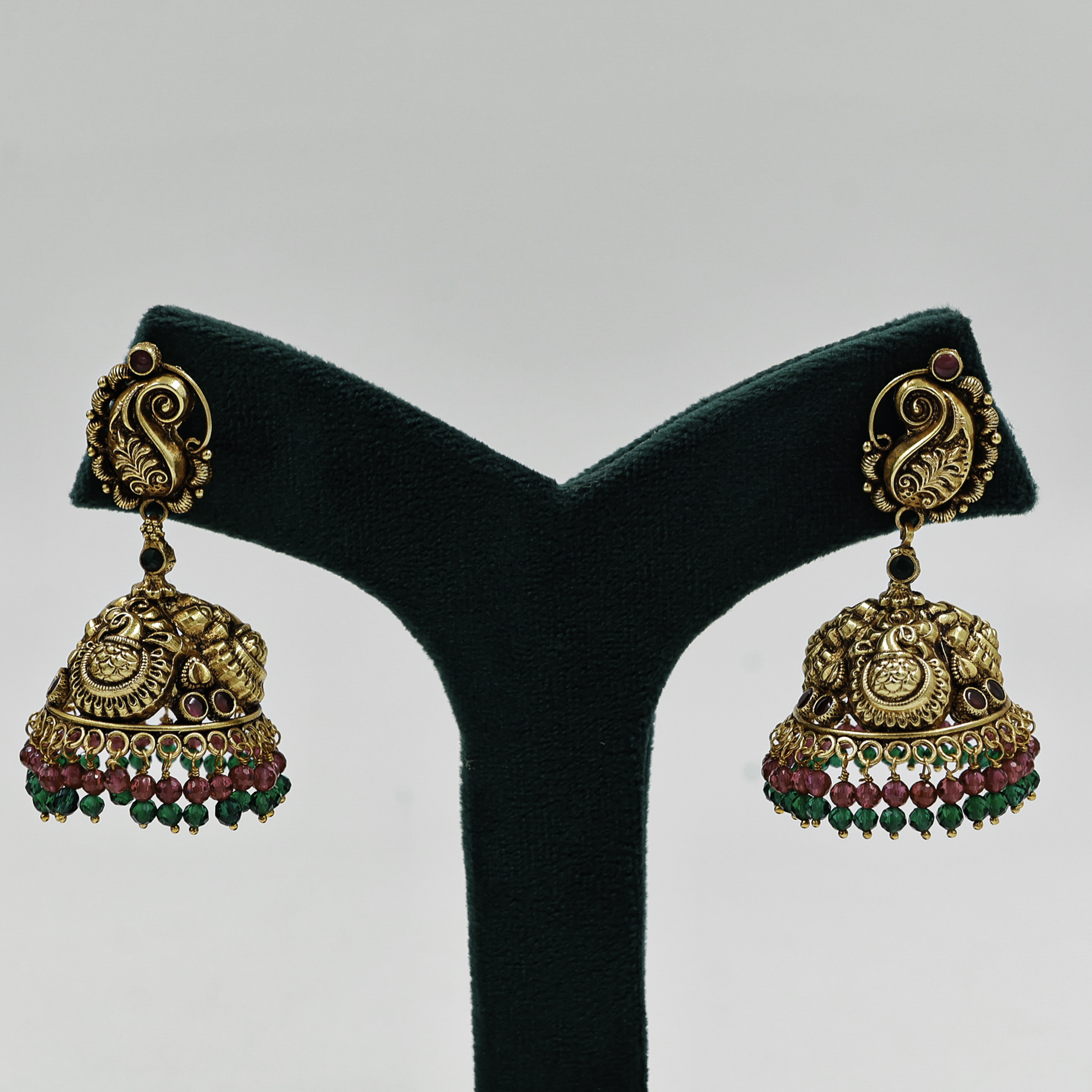 Gold Polished Silver Jhumka Earrings