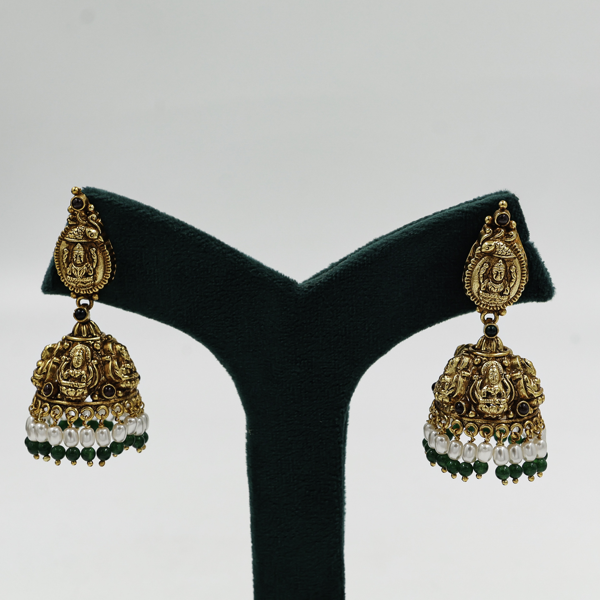 Gold Polished Silver Jhumka Earrings