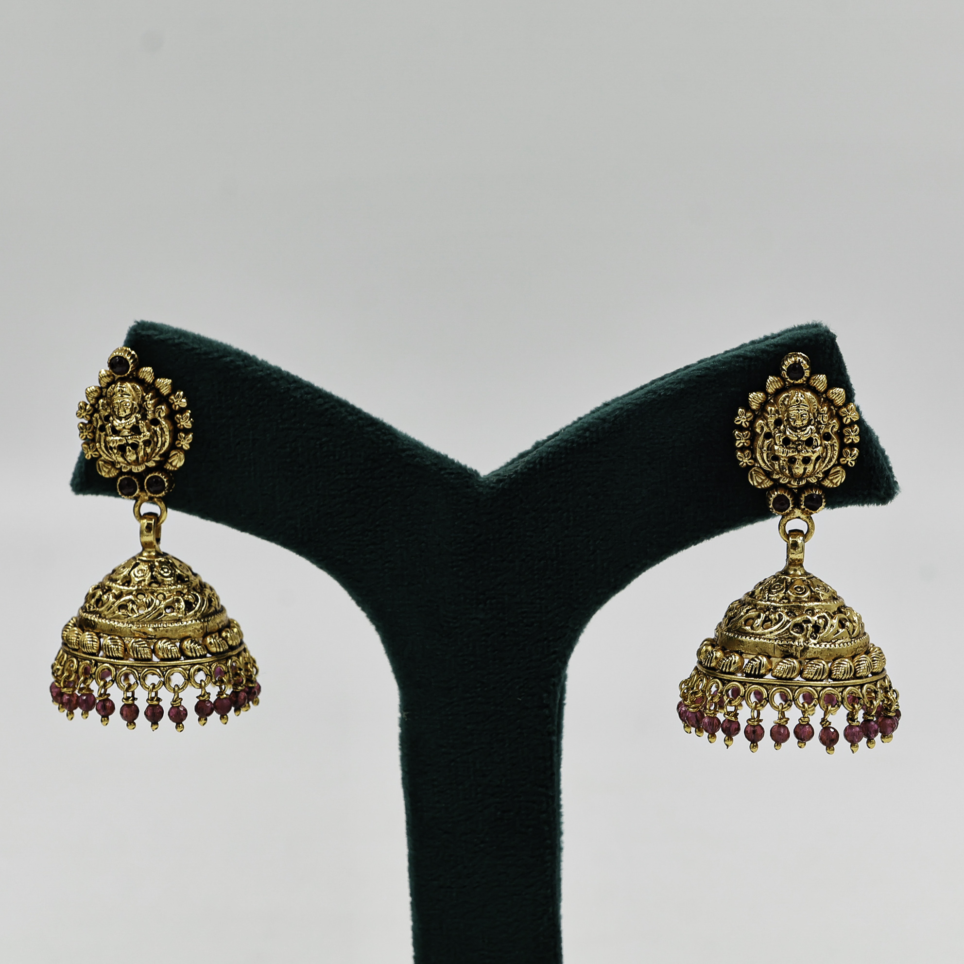 Gold Polished Silver Jhumka Earrings