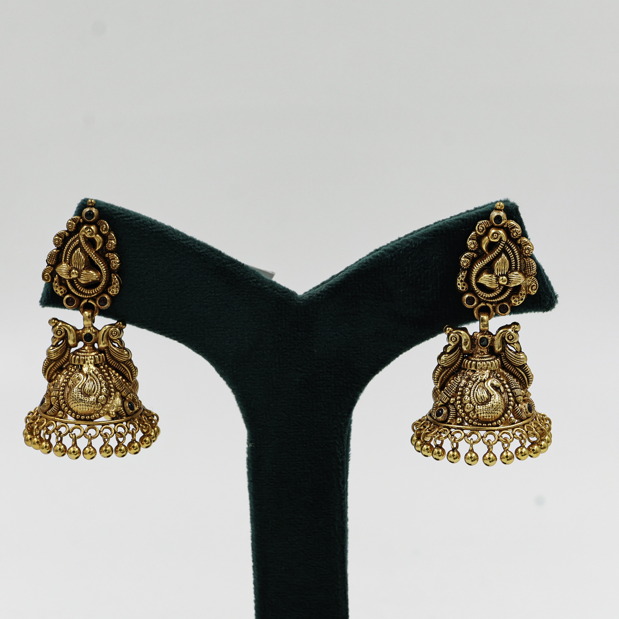 Gold Polished Silver Jhumka Earrings