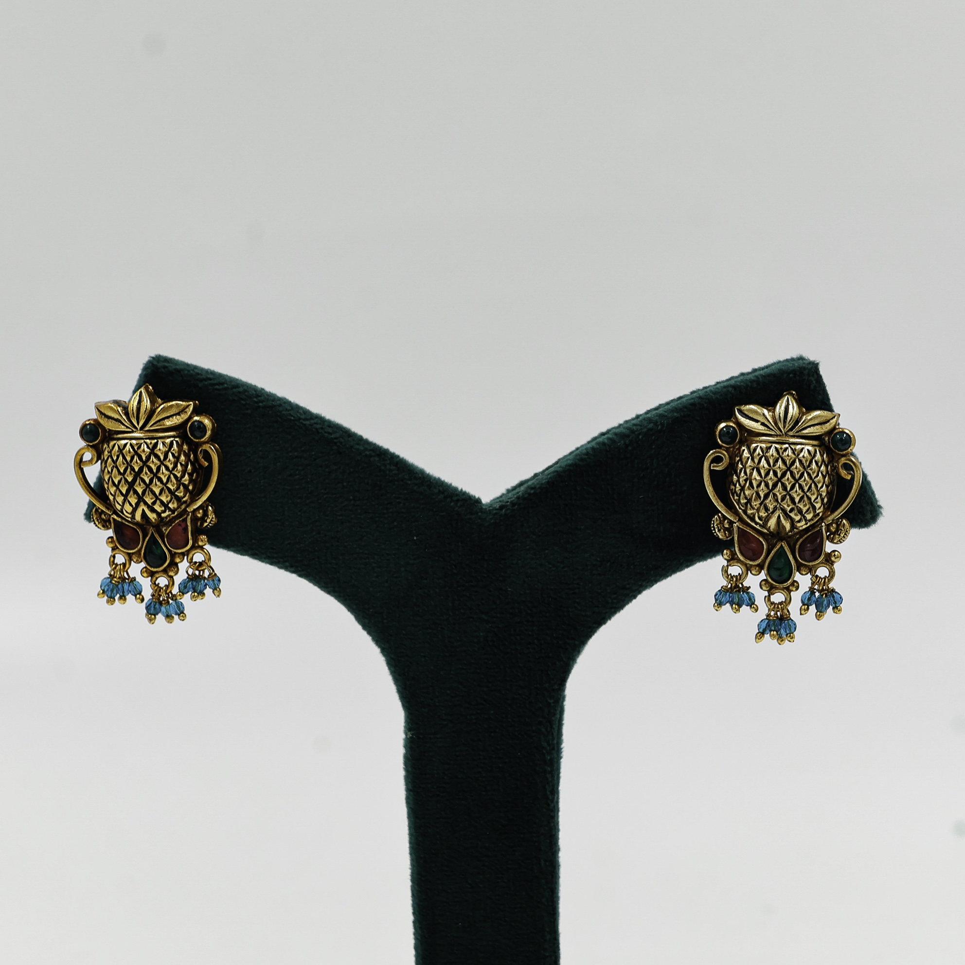 Gold Polished Silver Drop Earrings