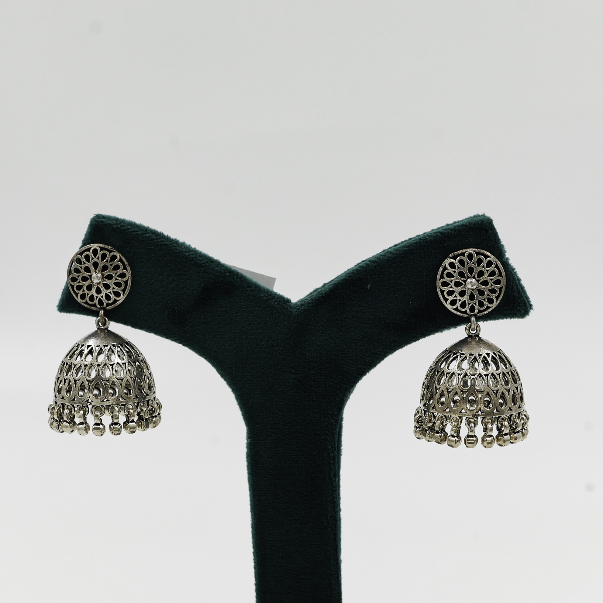 Silver Jhumka Earrings