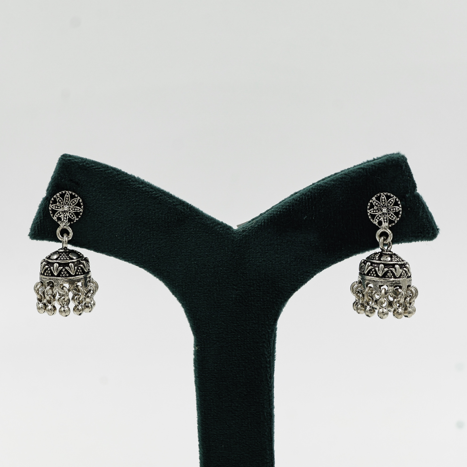 Silver Jhumka Earrings