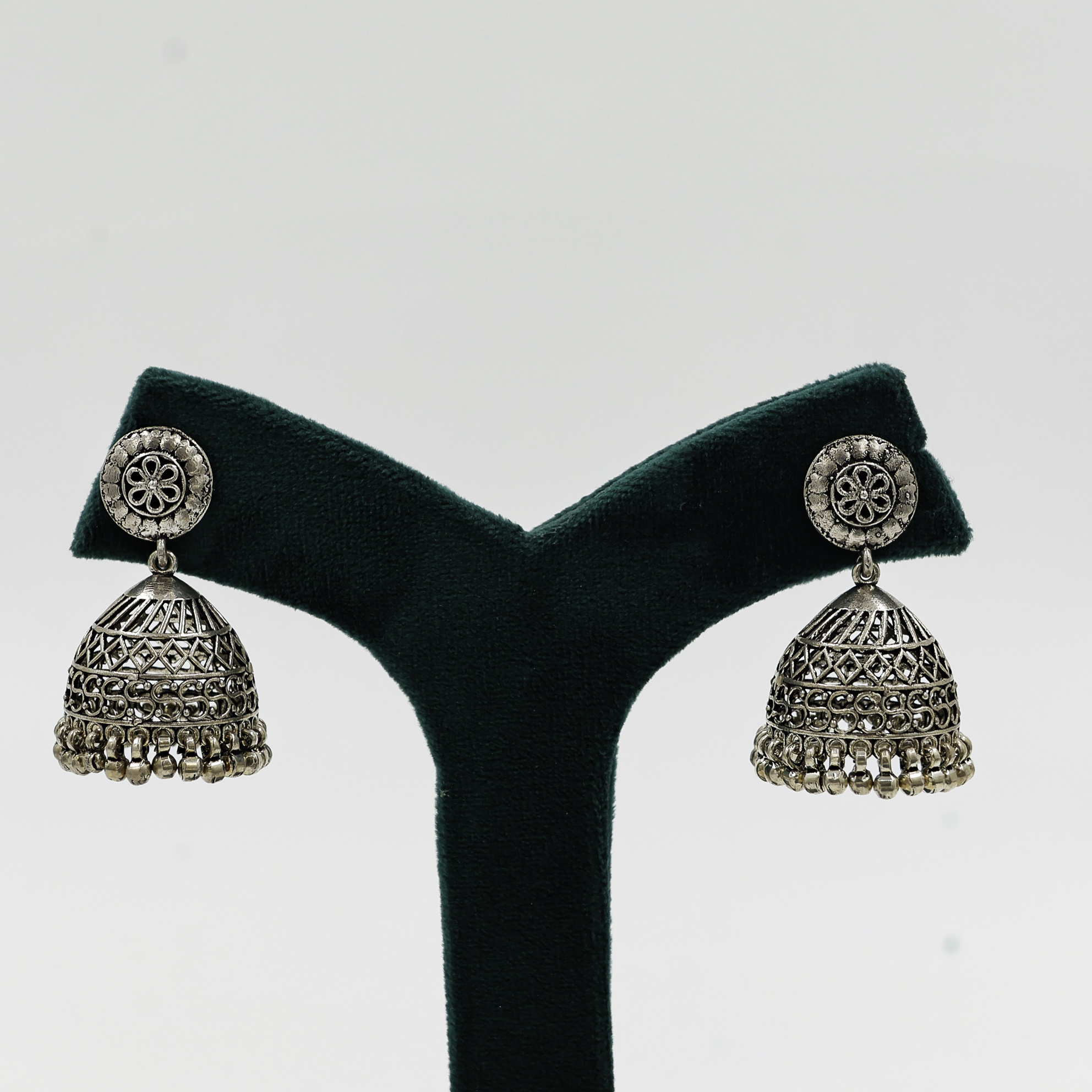 Silver Jhumka Earrings