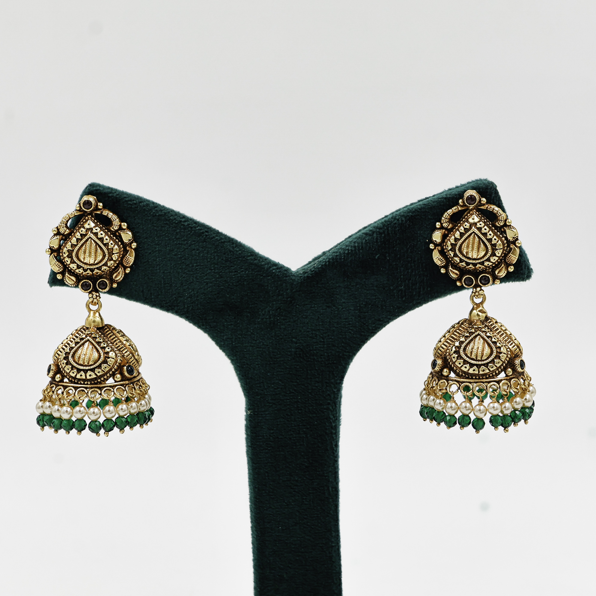 Gold Polished Silver Jhumka Earrings