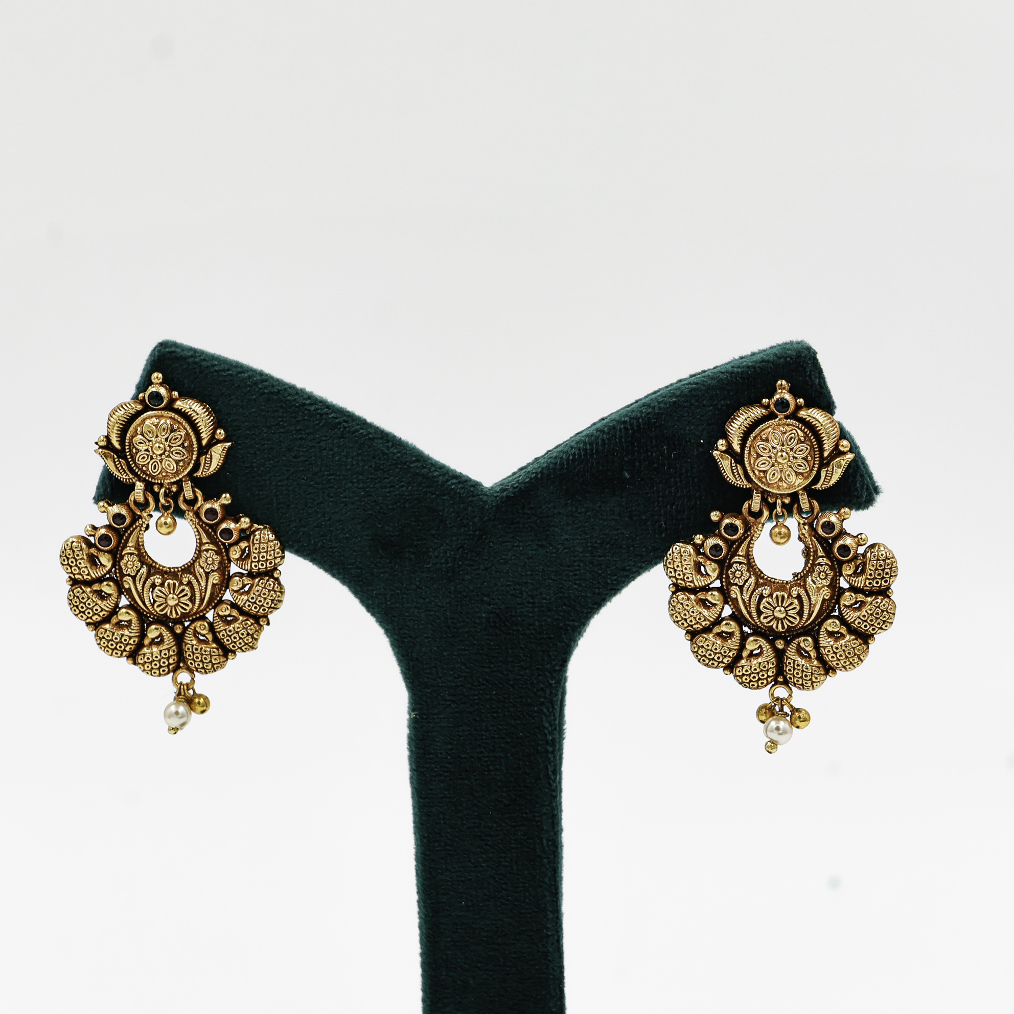 Gold Polished Silver Drop Earrings